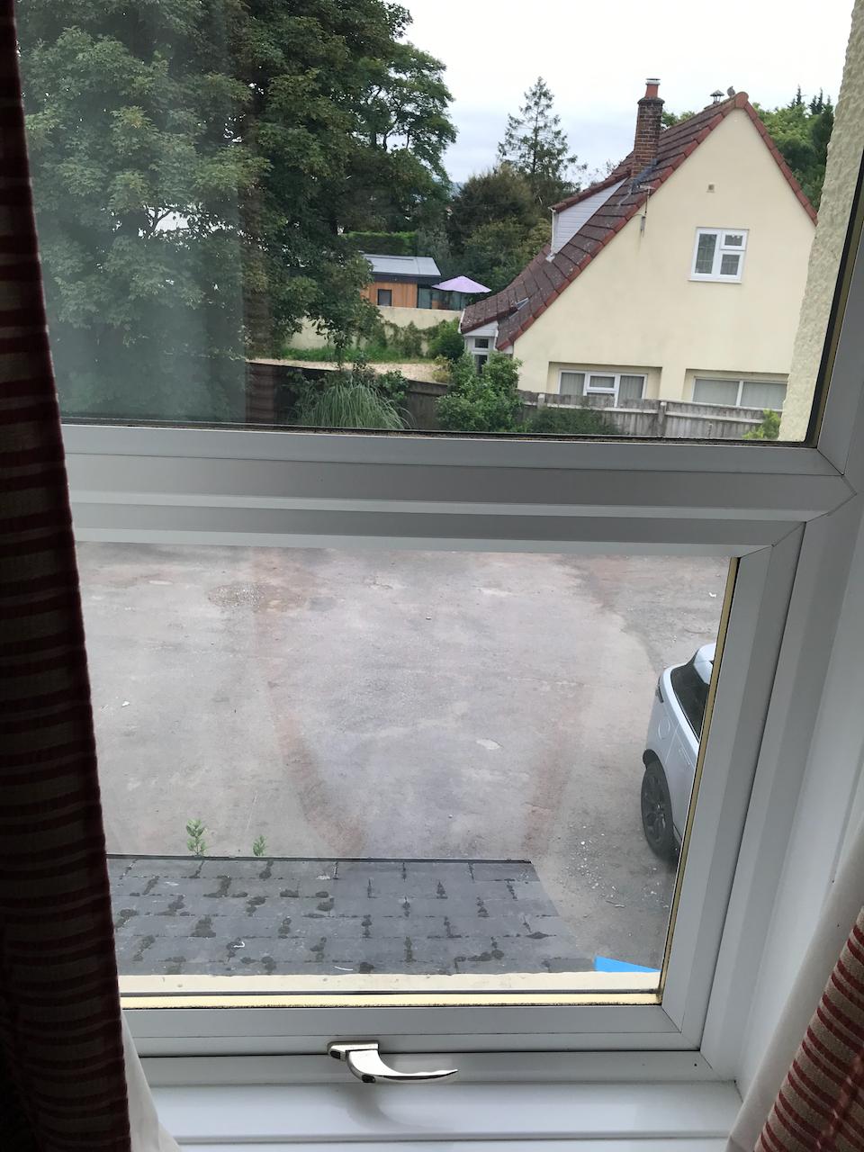 View from bedroom window. [I think the description said "garden view" but I didn't see a garden except out the front, and this was totally fine.]