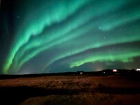 The aurora view from outside the hotel.