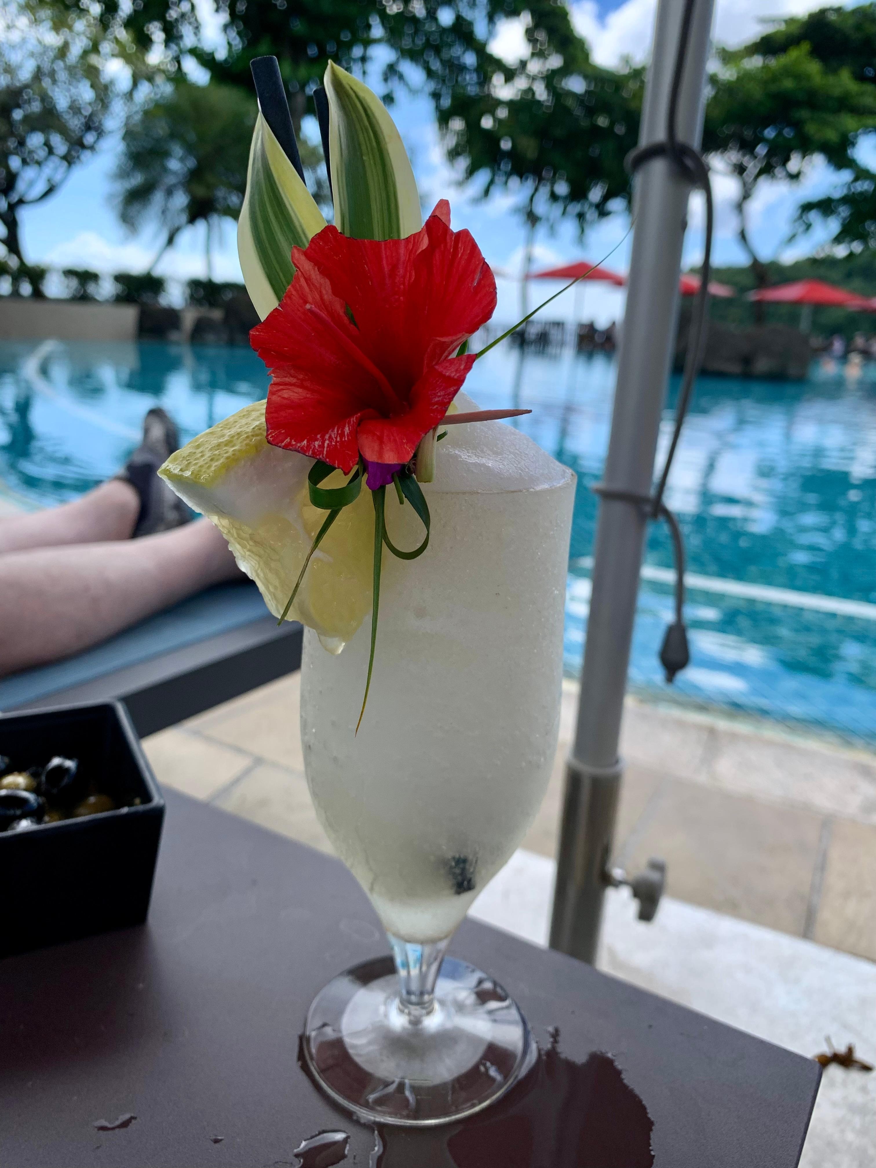 A drink from the hotel bar.