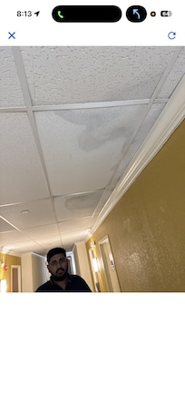 Visible water leaking on the floor they had buckets to catch it