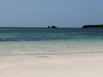 The nearby beach