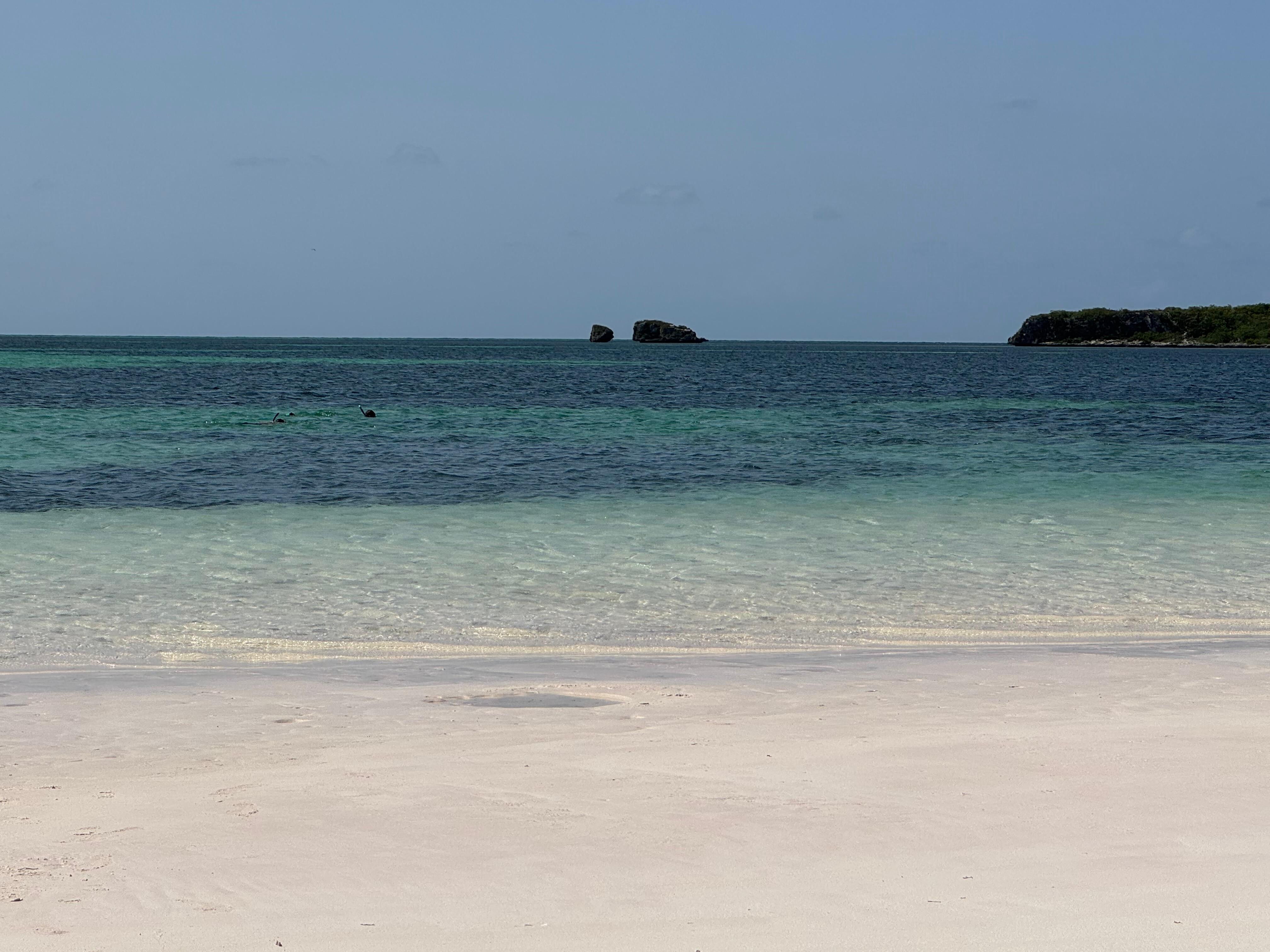The nearby beach