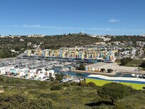 Looking down at the marina