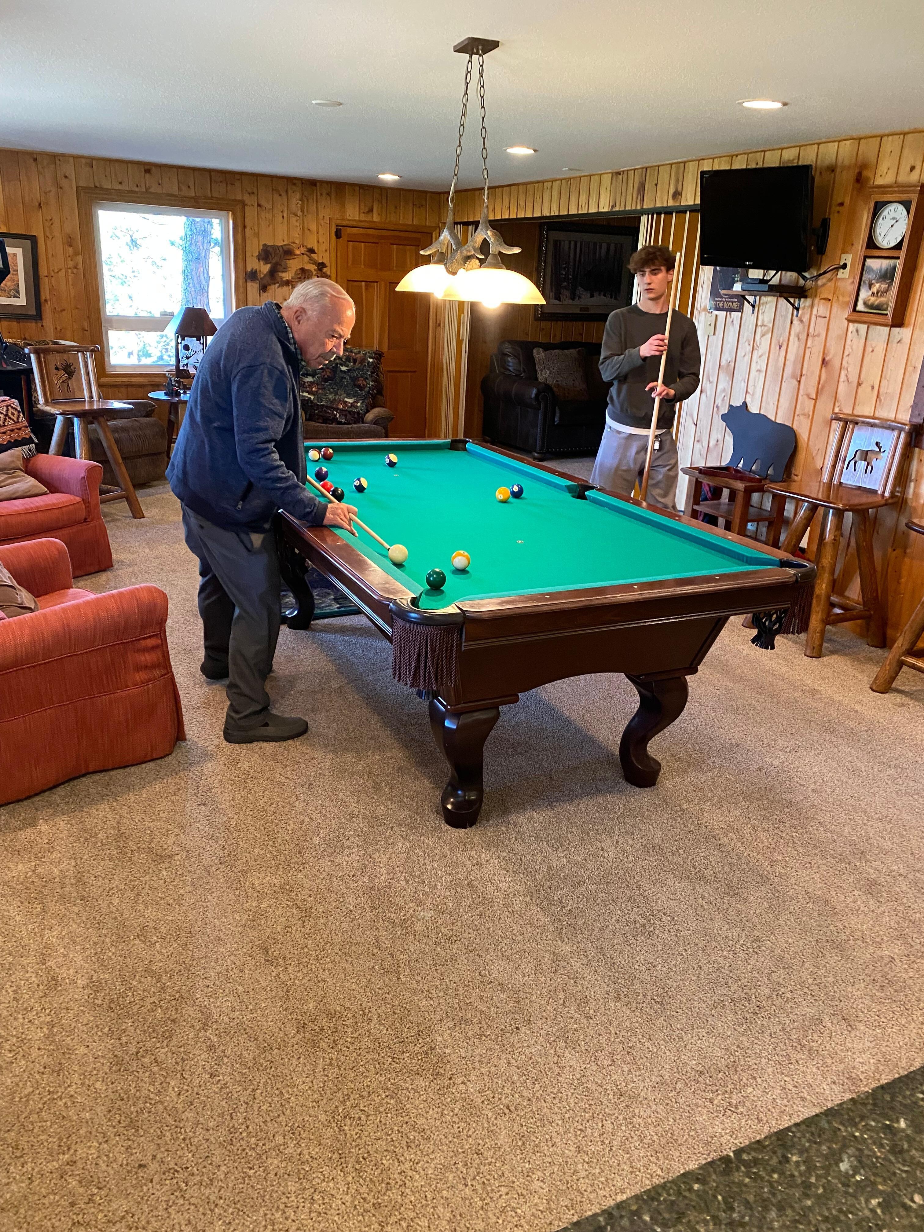 Fun playing pool. 