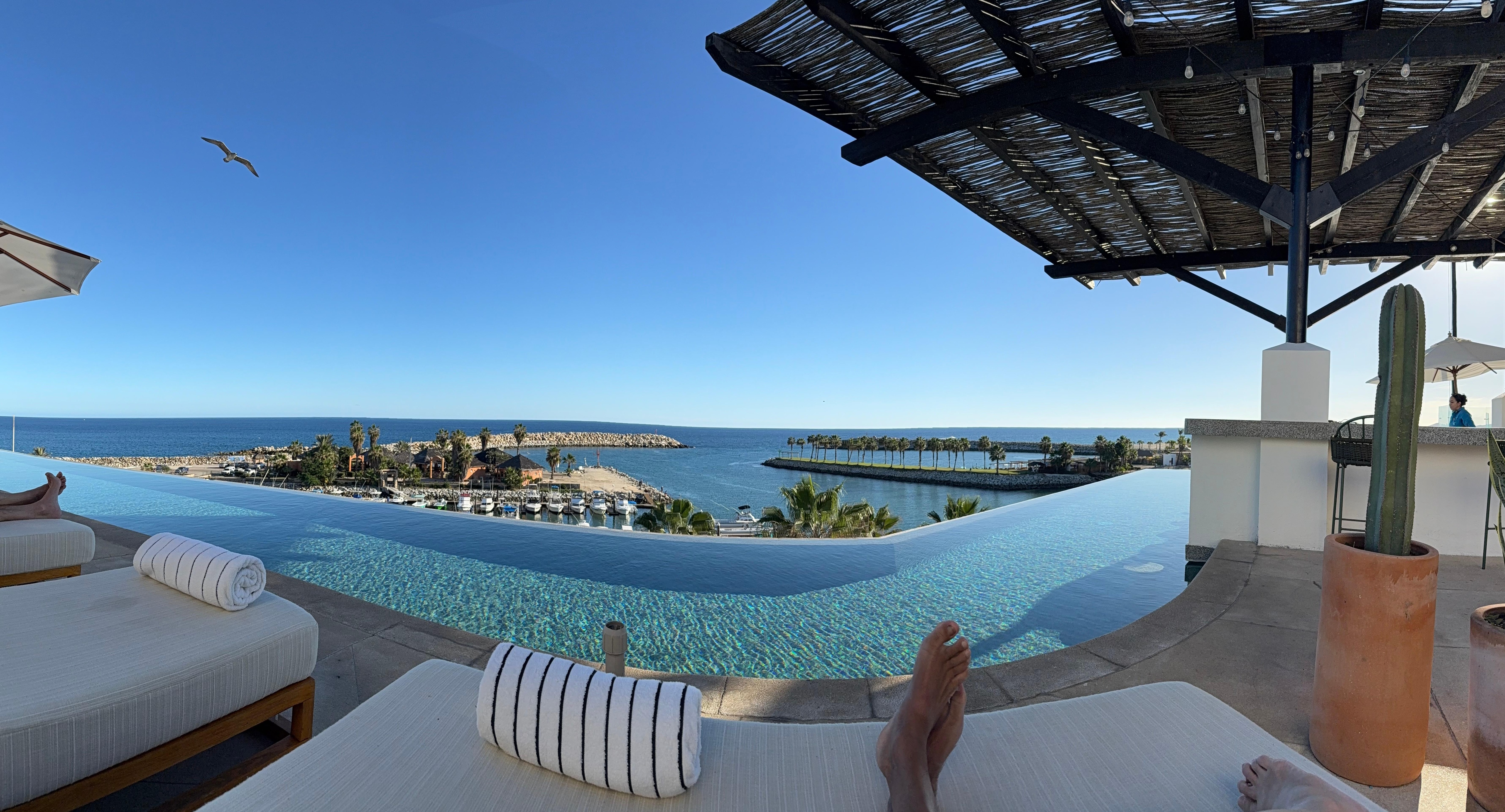 Just relaxing by the pool and enjoying a great view.