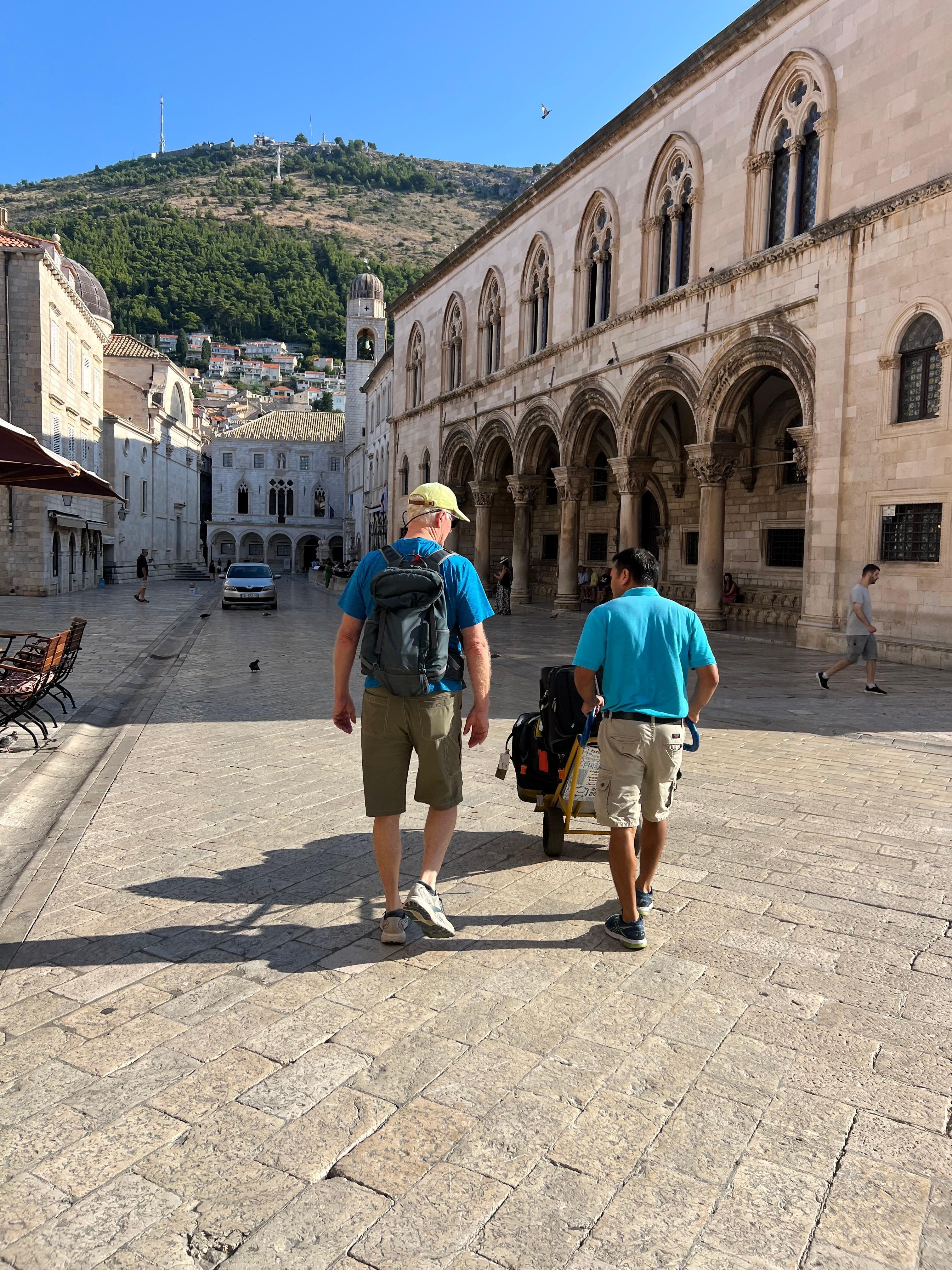 Luggage porter required for us to get from taxi to apartment