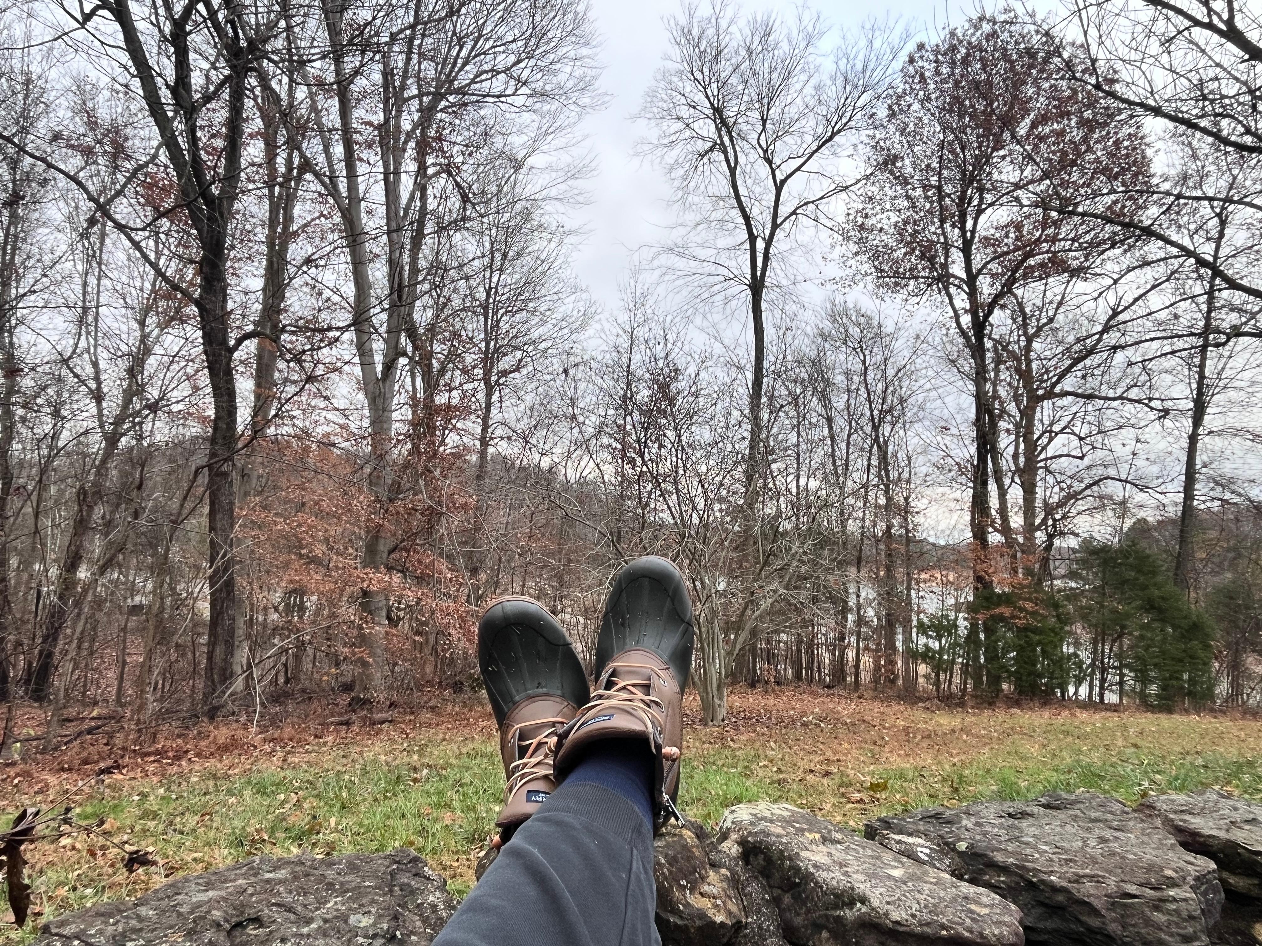 Out by the fire pit - unfortunately it was too wet for a fire - but can't wait to go back next summer