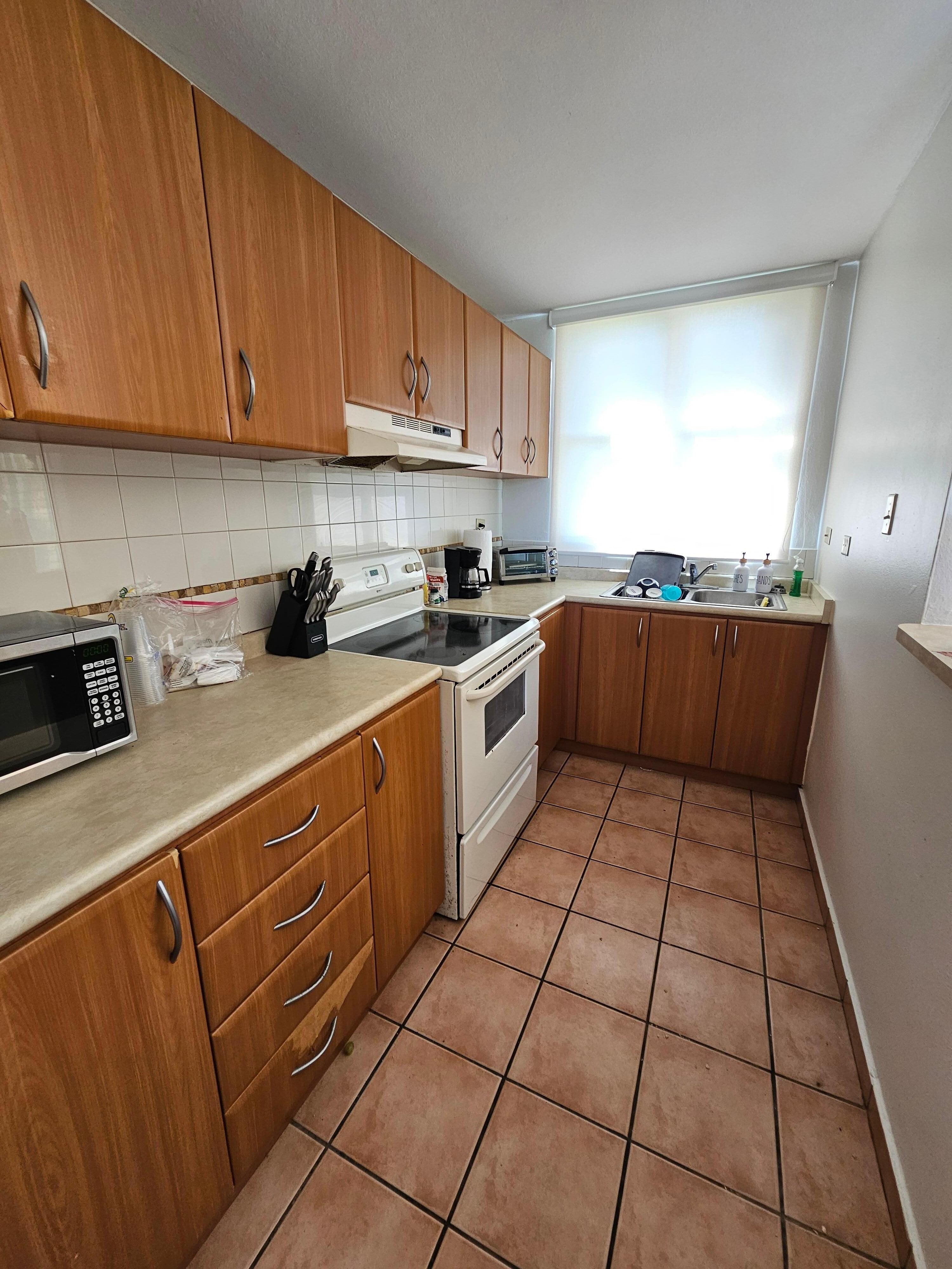 Small kitchen, it worked for small meals, it does not have a regular toaster, just a toaster oven that didn't work that great. 