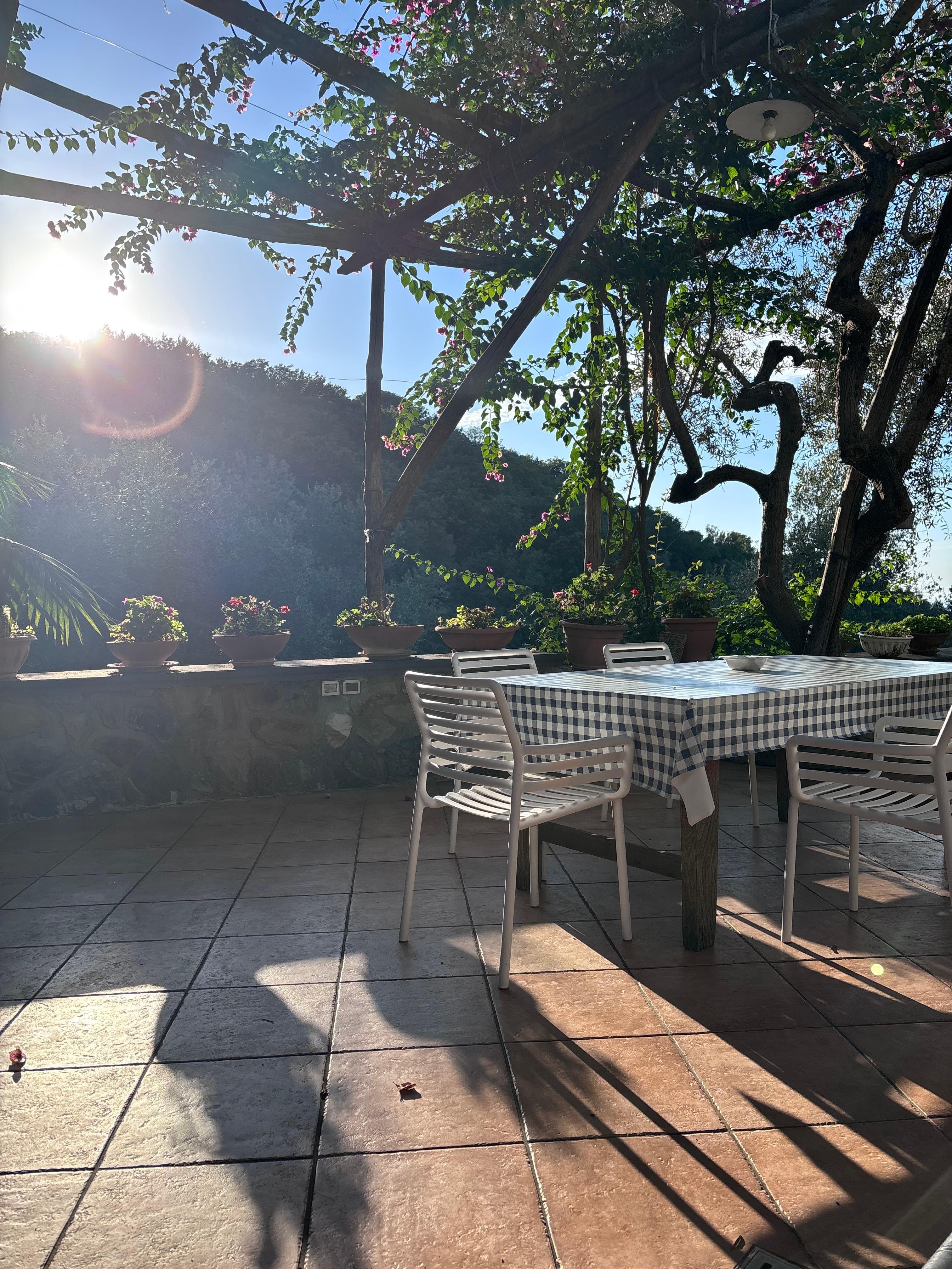 The terrace at the Villa