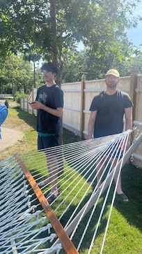 Having fun in the yard