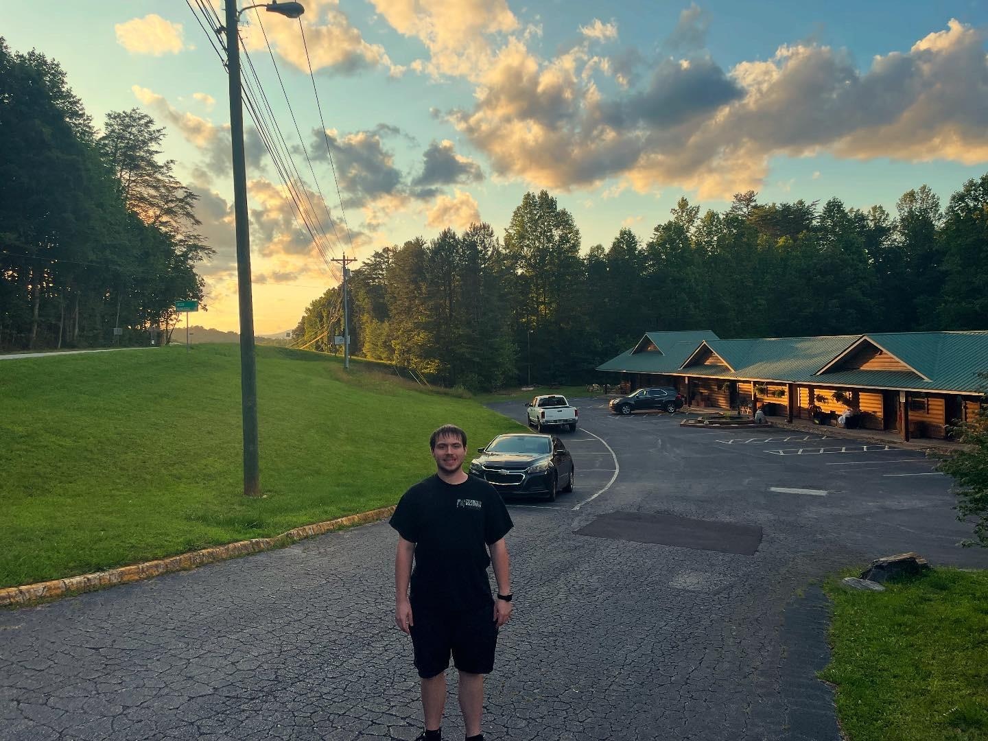 Drive in to the motel.