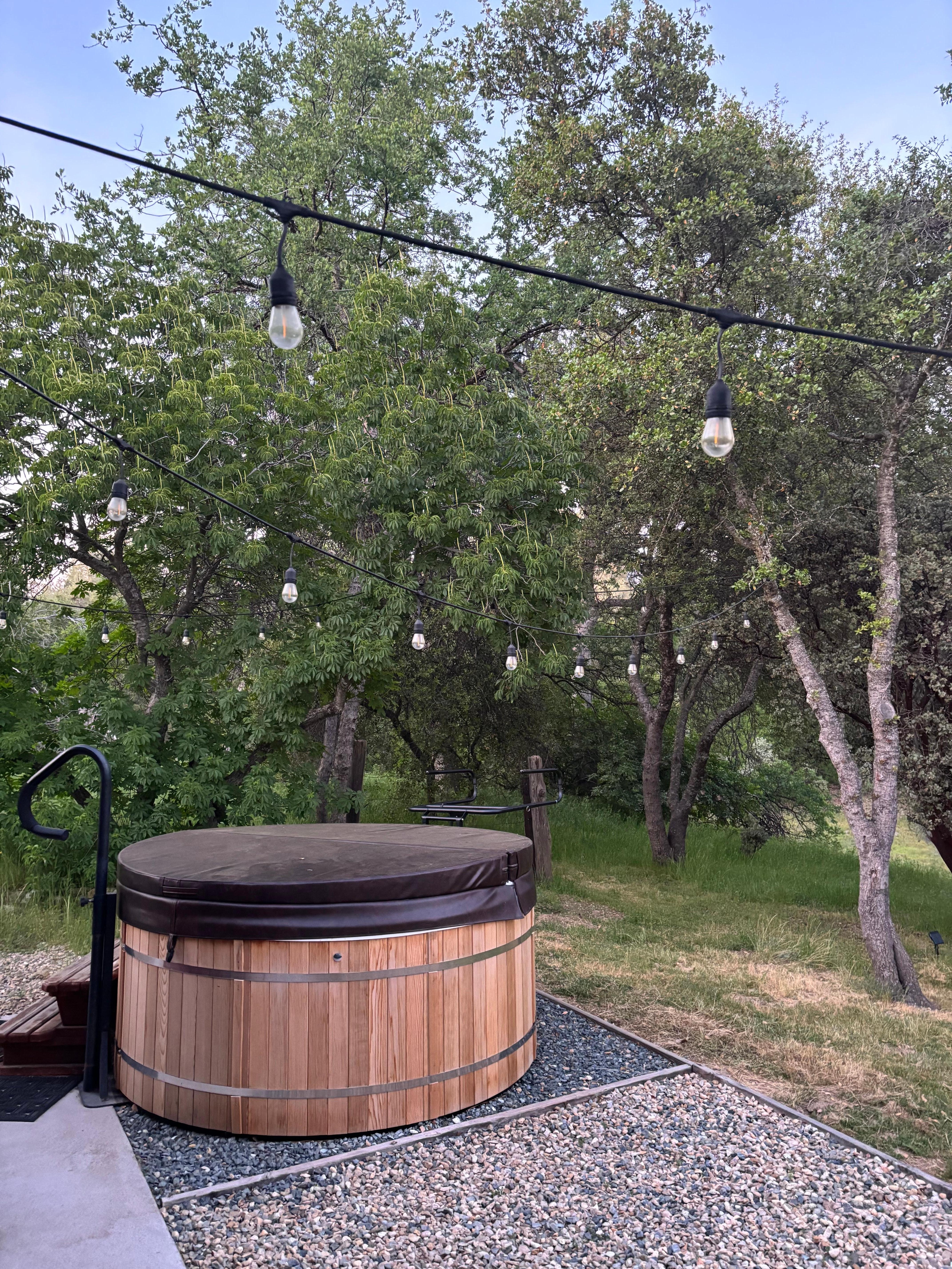 Clean, perfectly heated hot tub!
