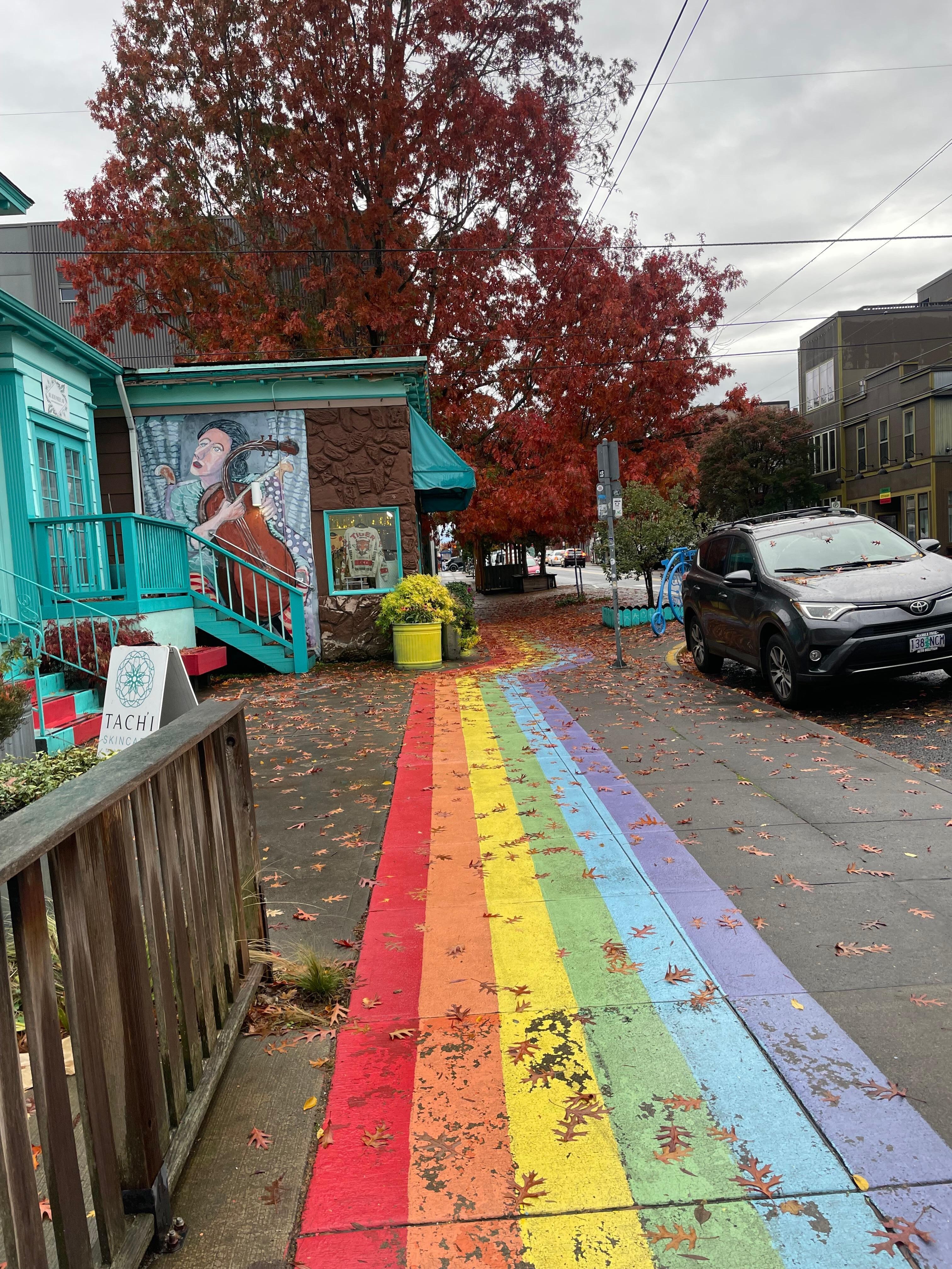 Just a cute area of Portland, even in the rain