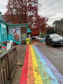 Just a cute area of Portland, even in the rain