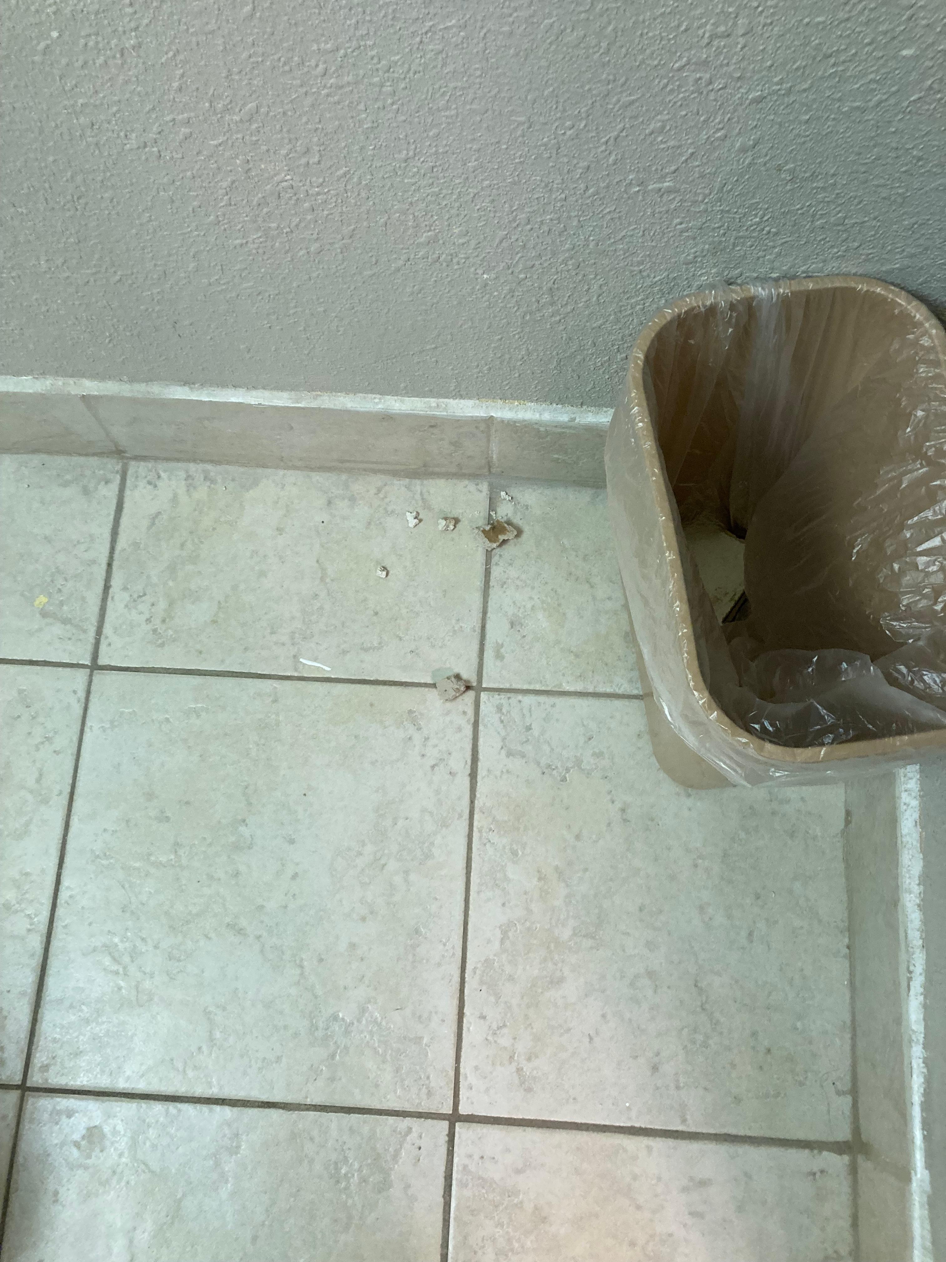 Ceiling falling onto bathroom floors 