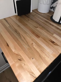 On kitchen countertop