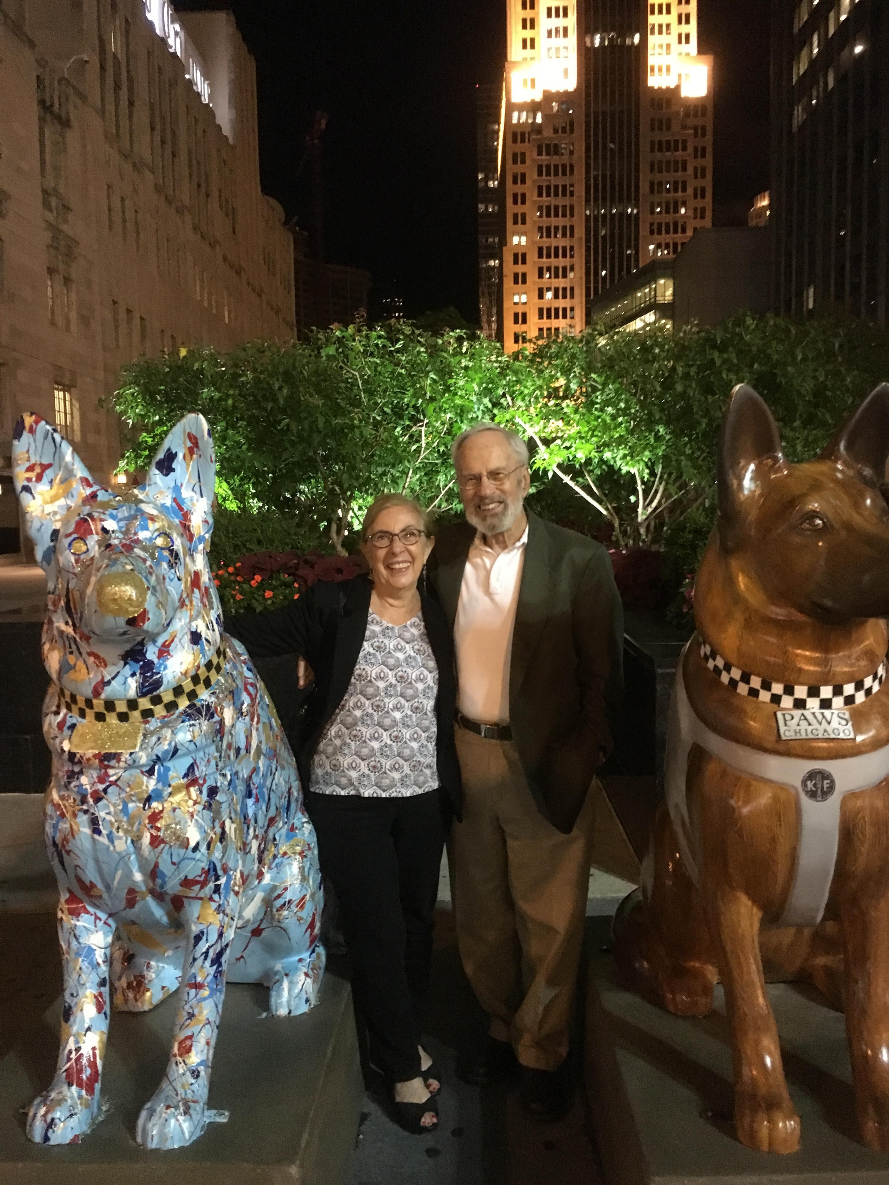 Dog sculptures honoring Police Canine Unit