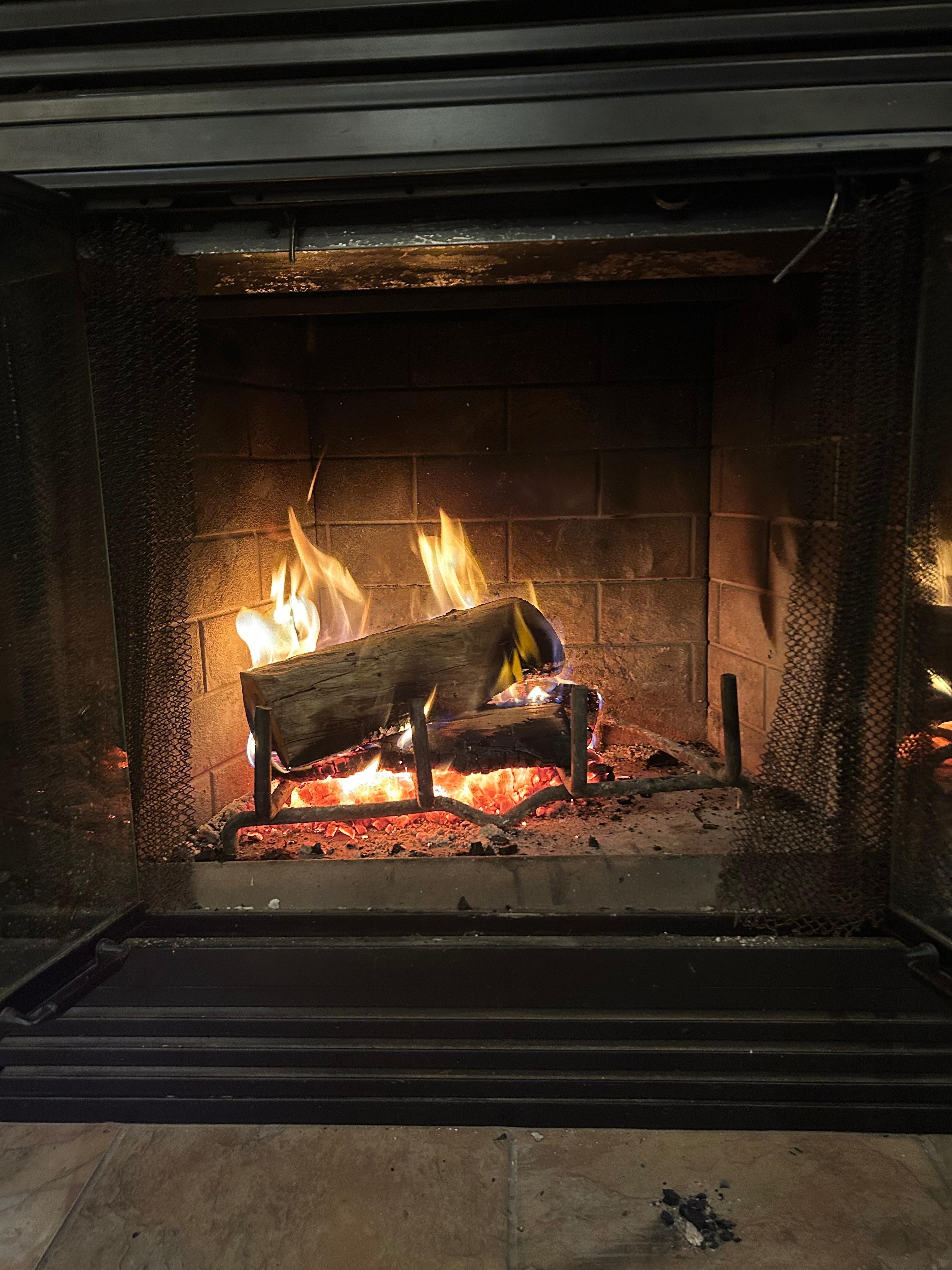 Beautiful fireplace and plenty of wood!!