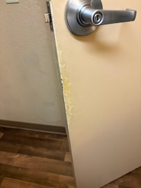 Paint rubbed off bathroom doir