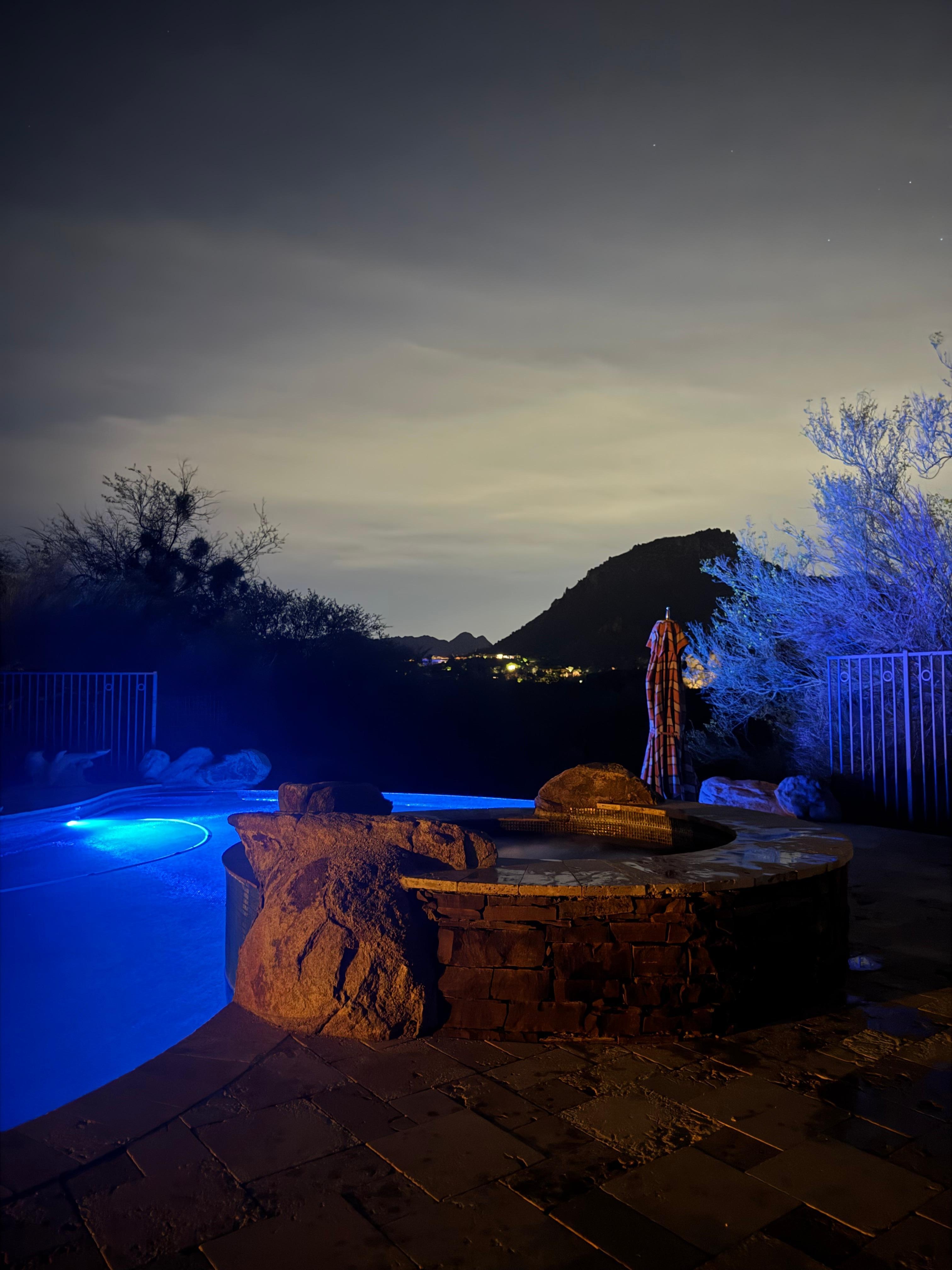 We could not believe the sunsets from the hot tub. The pool lights and mountains behind are something you will never forget. 