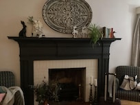 Fireplace in king bedroom