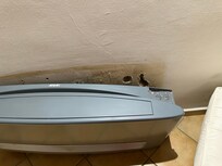 Heater falling off the wall.