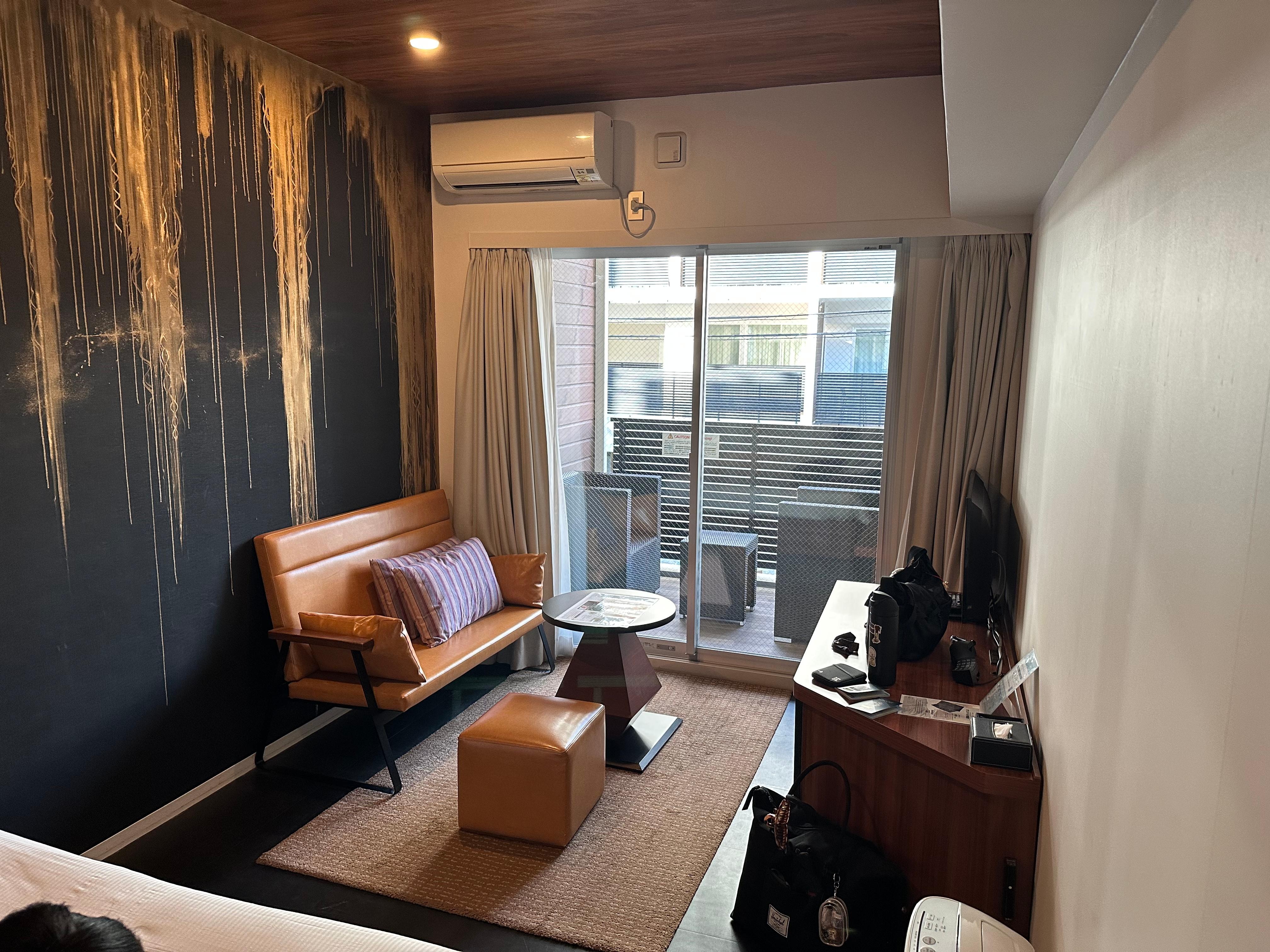 2nd floor room with blinds open.