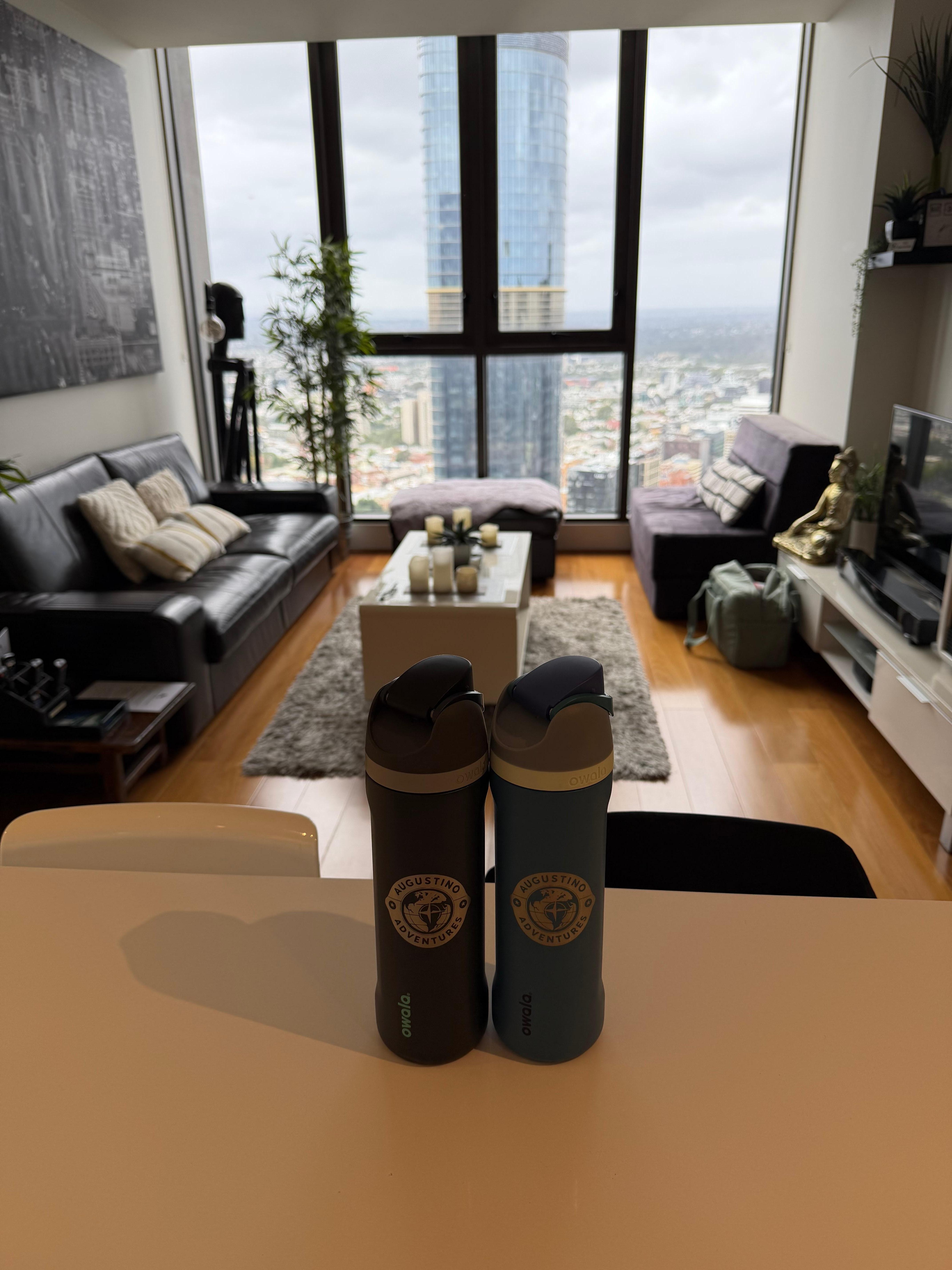 View of the living room from the kitchen. 