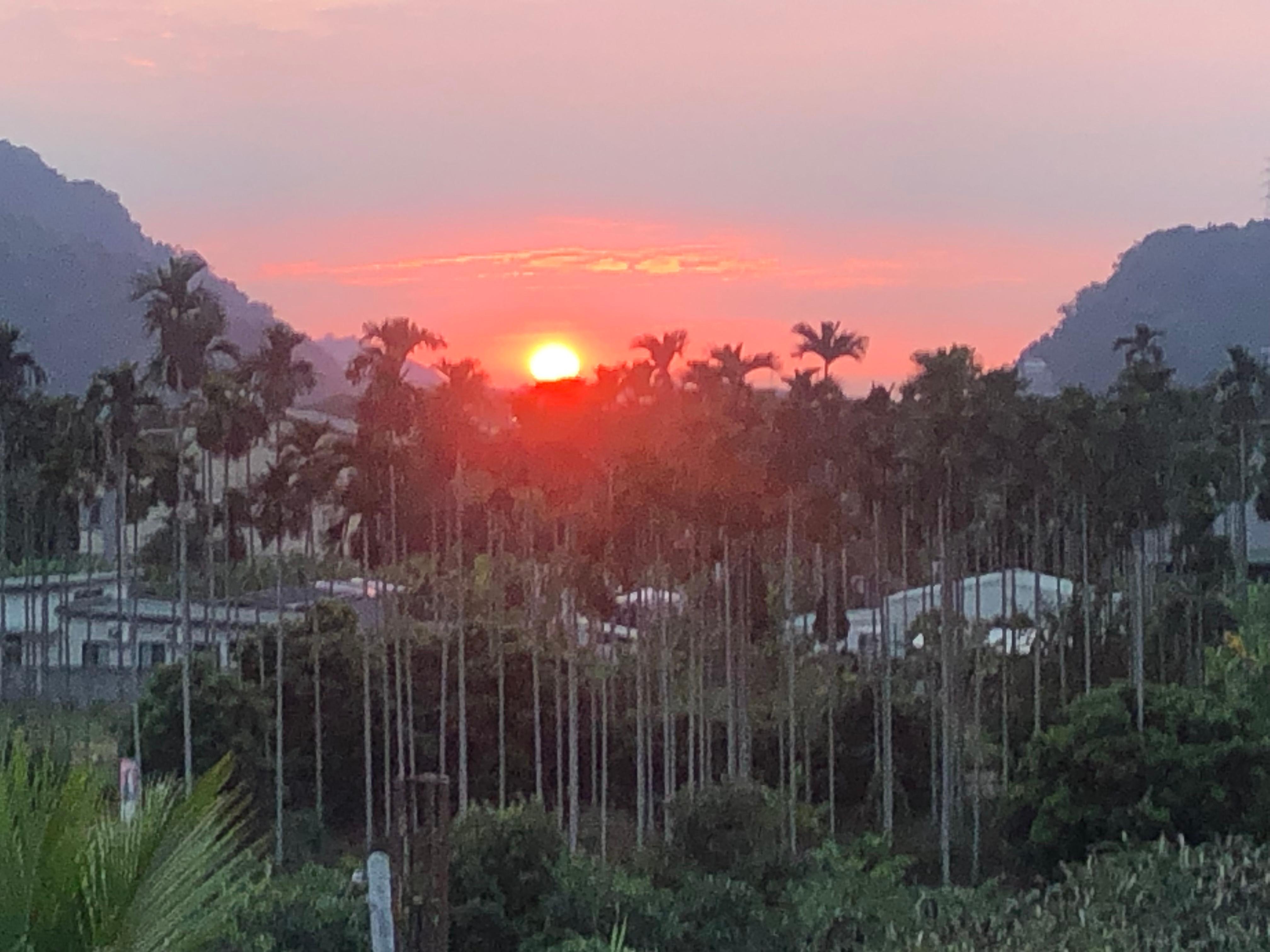 Sunset from my balcony .