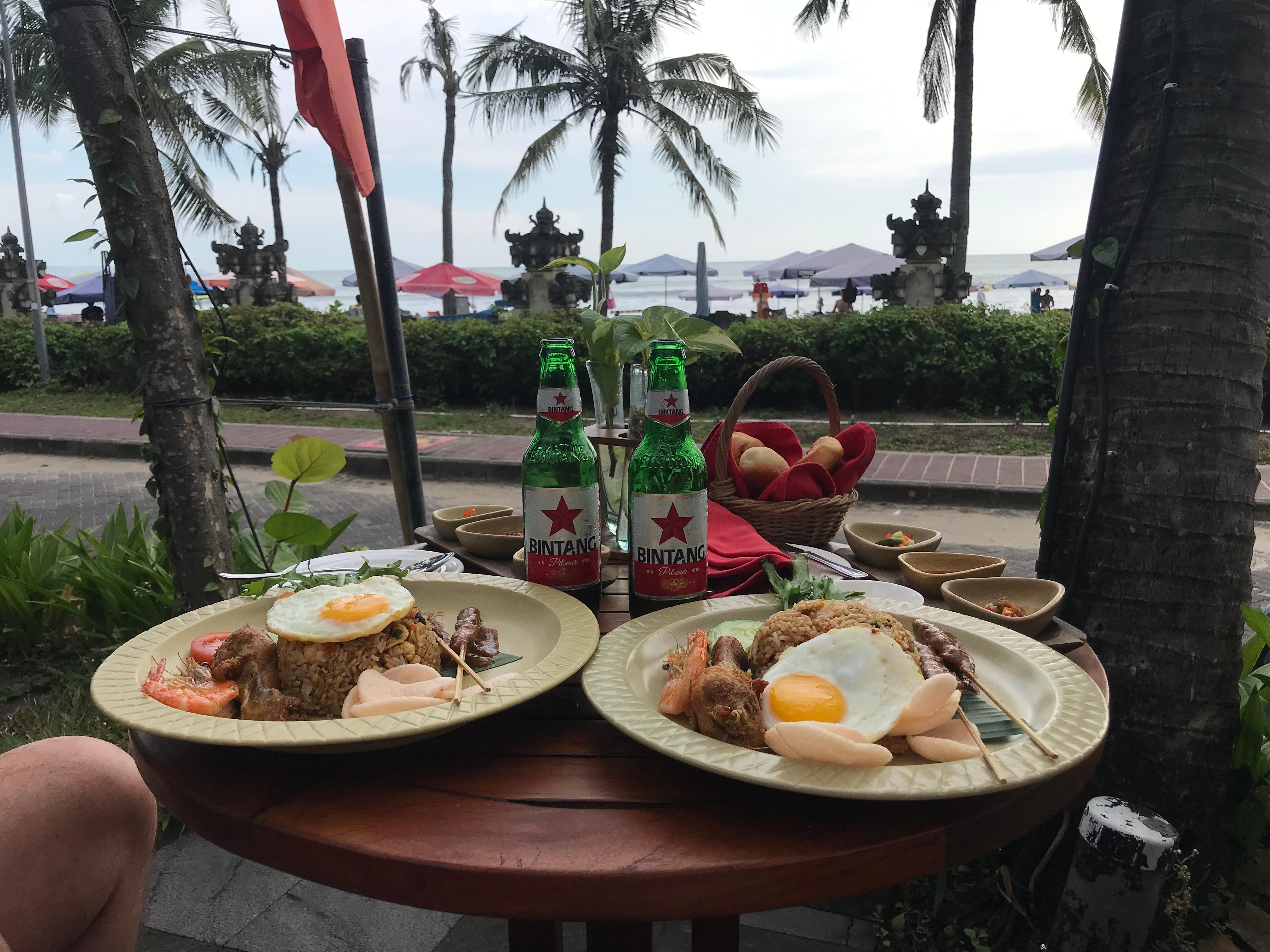 Nasi Goreng and a Bintang at the restaurant