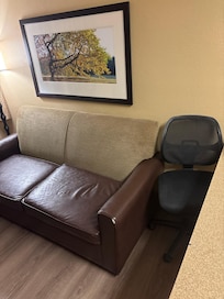 Stained, ripped, and chipped furniture