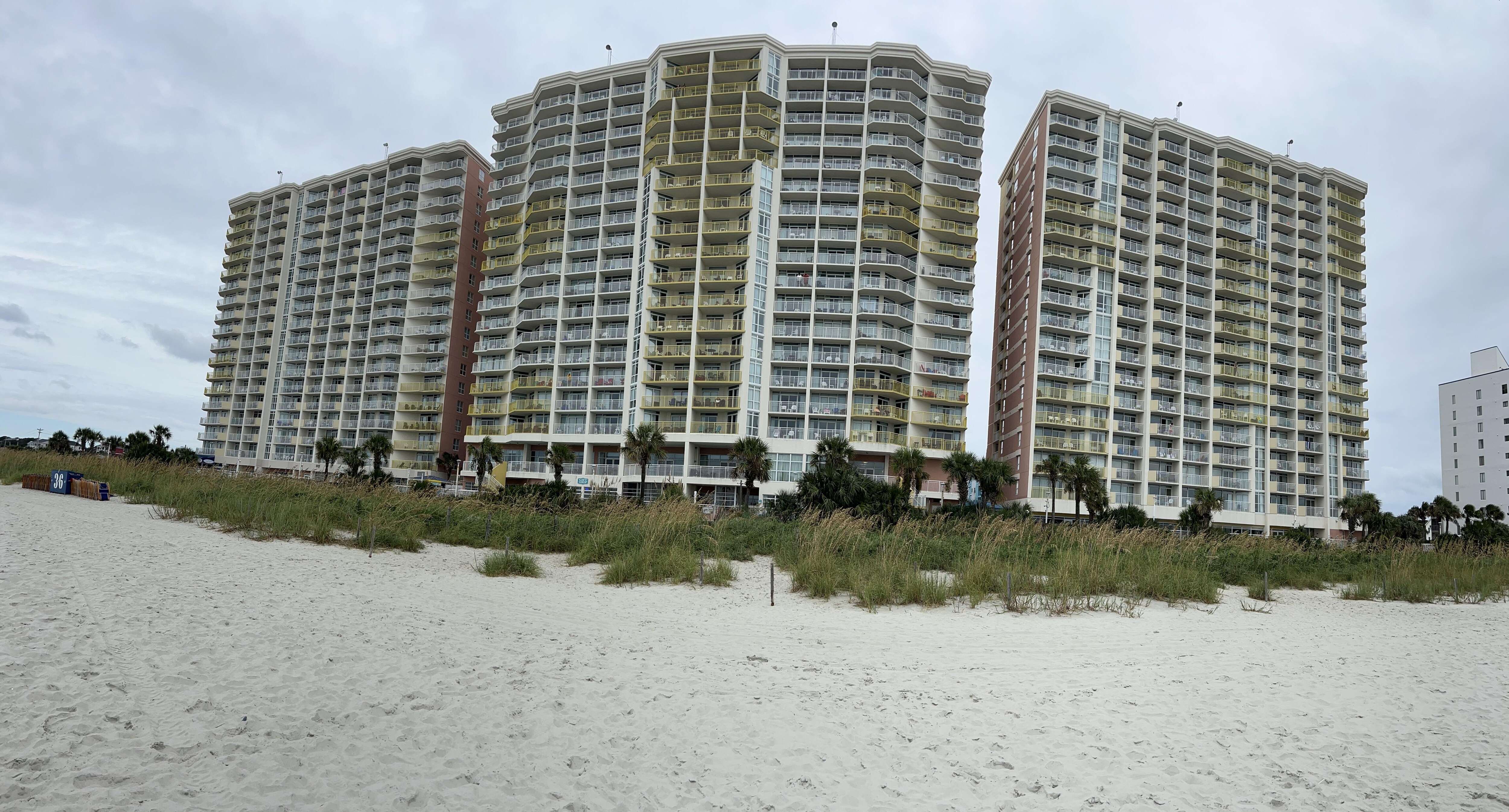 Panoramic of the entire complex from the beach.
