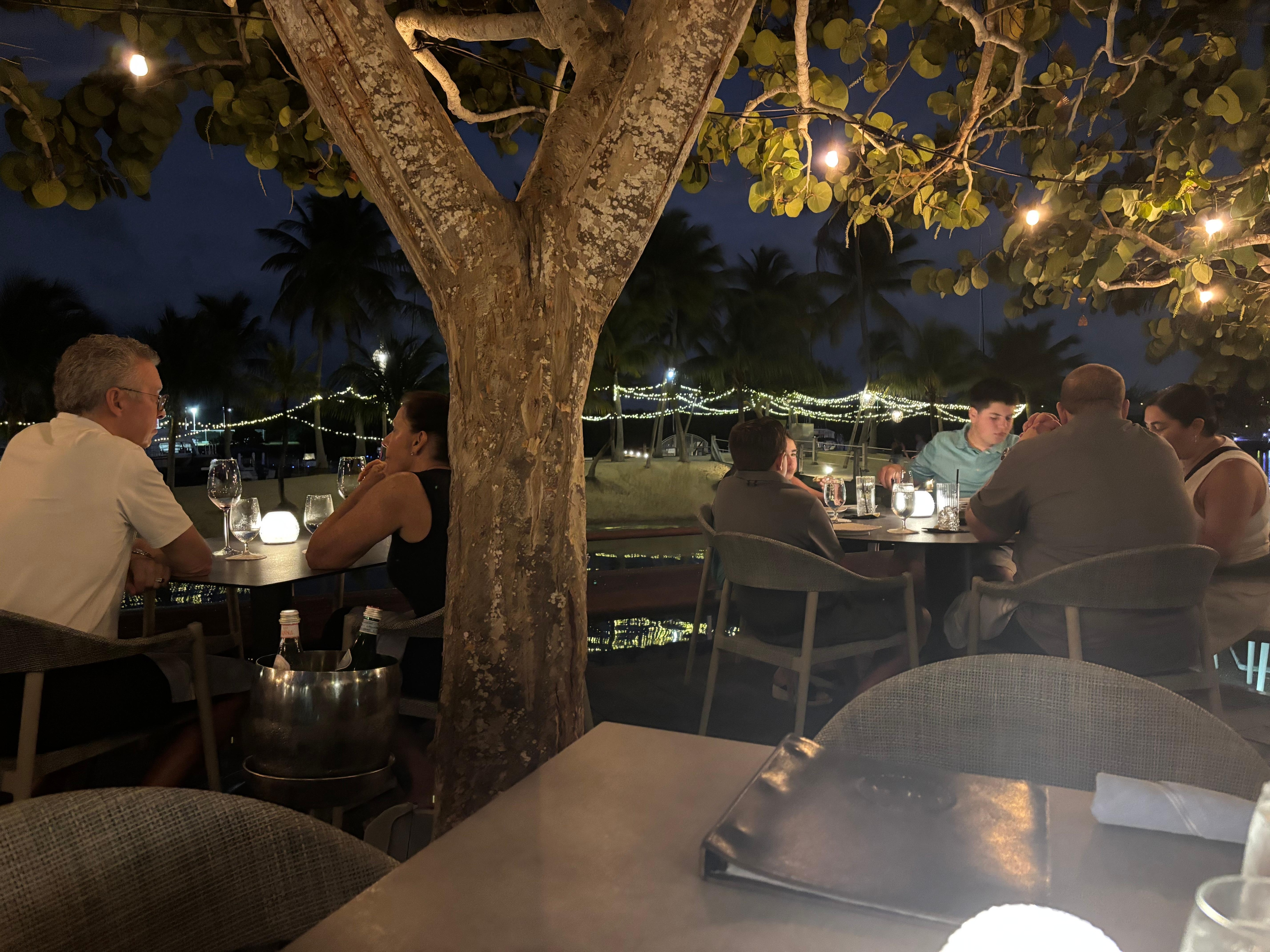 Outdoor dining at Camana Bat