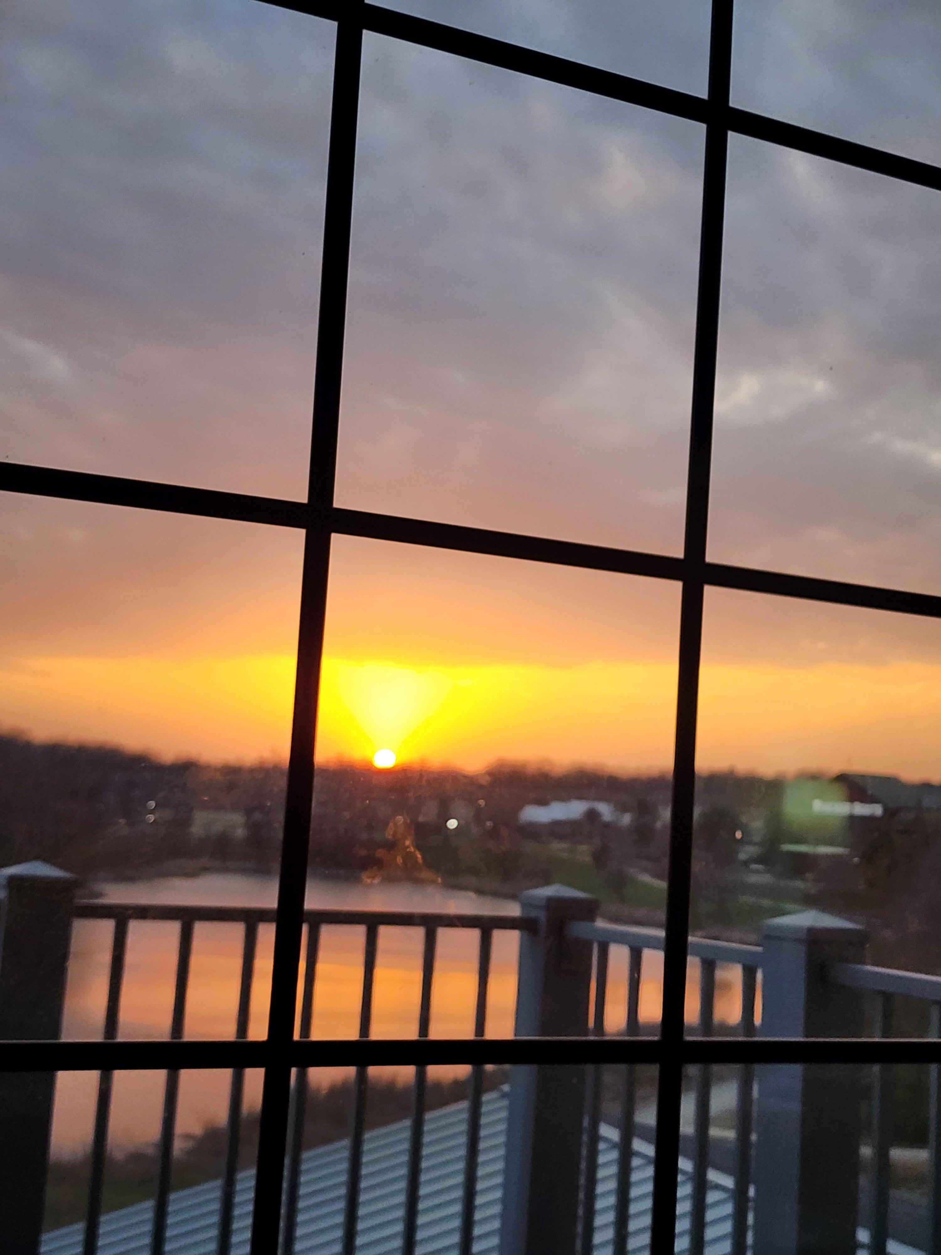 View from the room at sunset