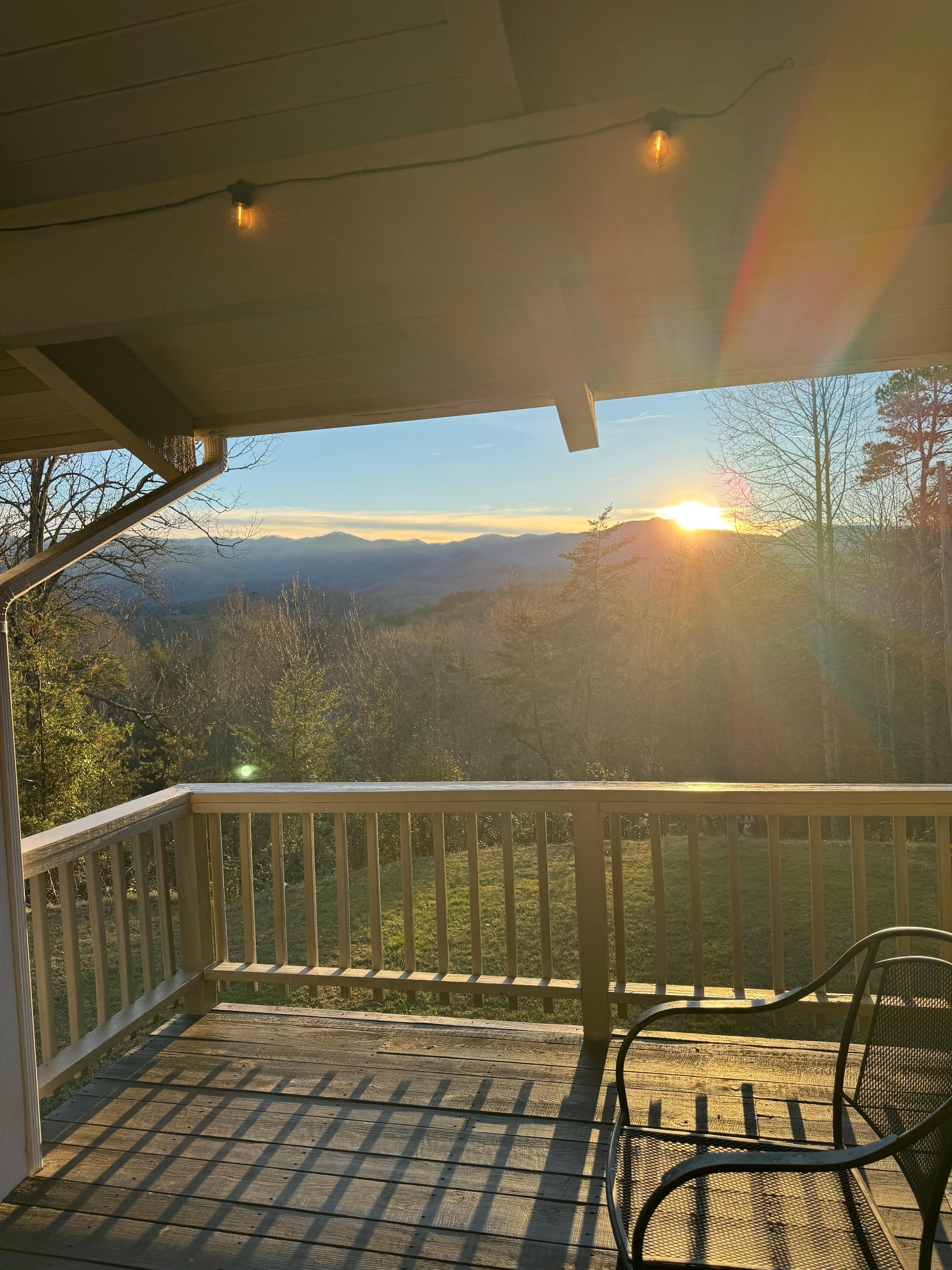 Caught the sun right before it set below the mountain. 