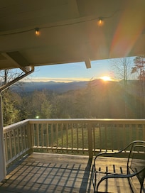 Caught the sun right before it set below the mountain.