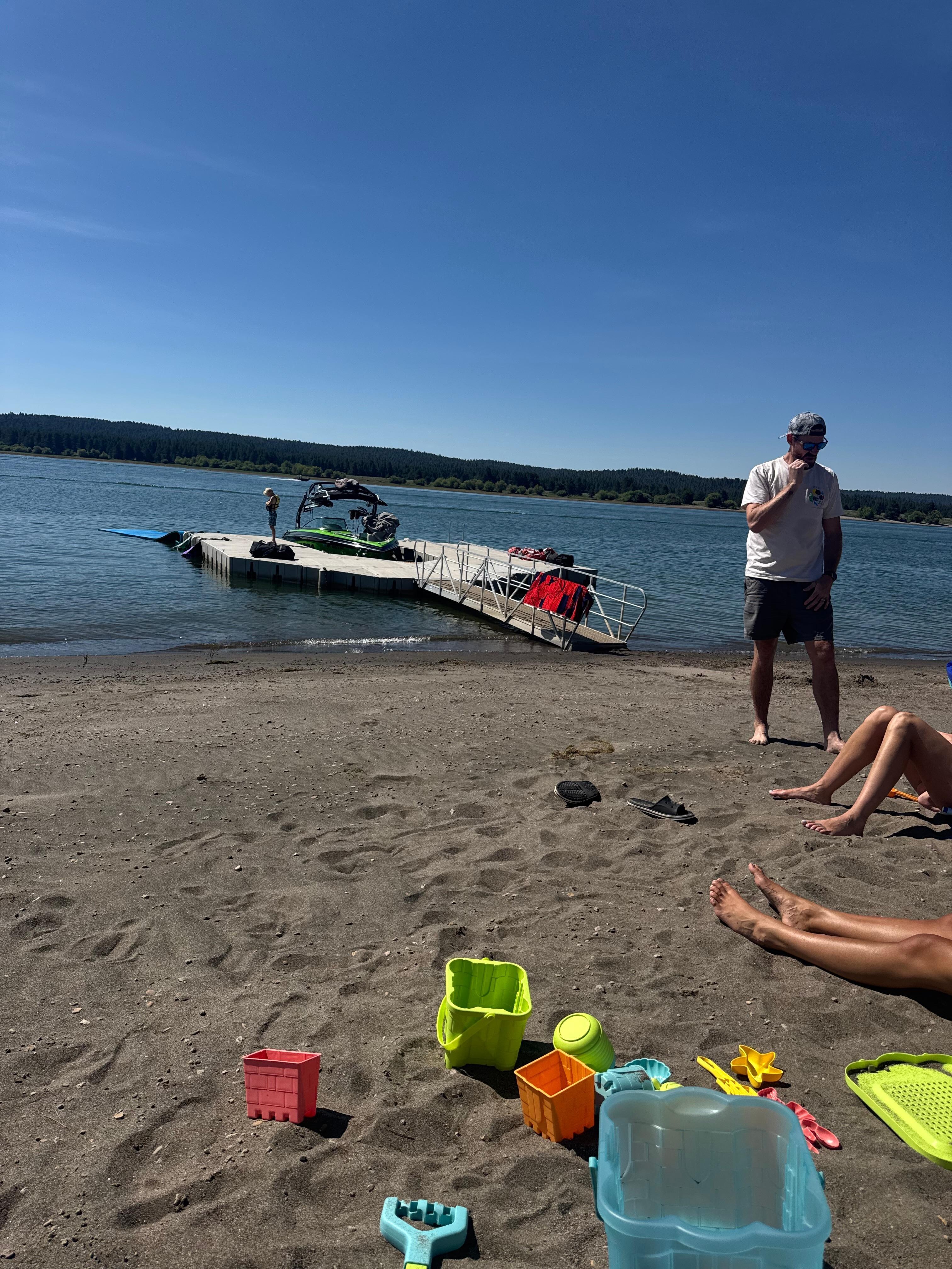 Lake and boat dock 