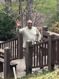 Stairs in front of Cabin