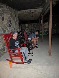 Relaxing on the rocking chairs