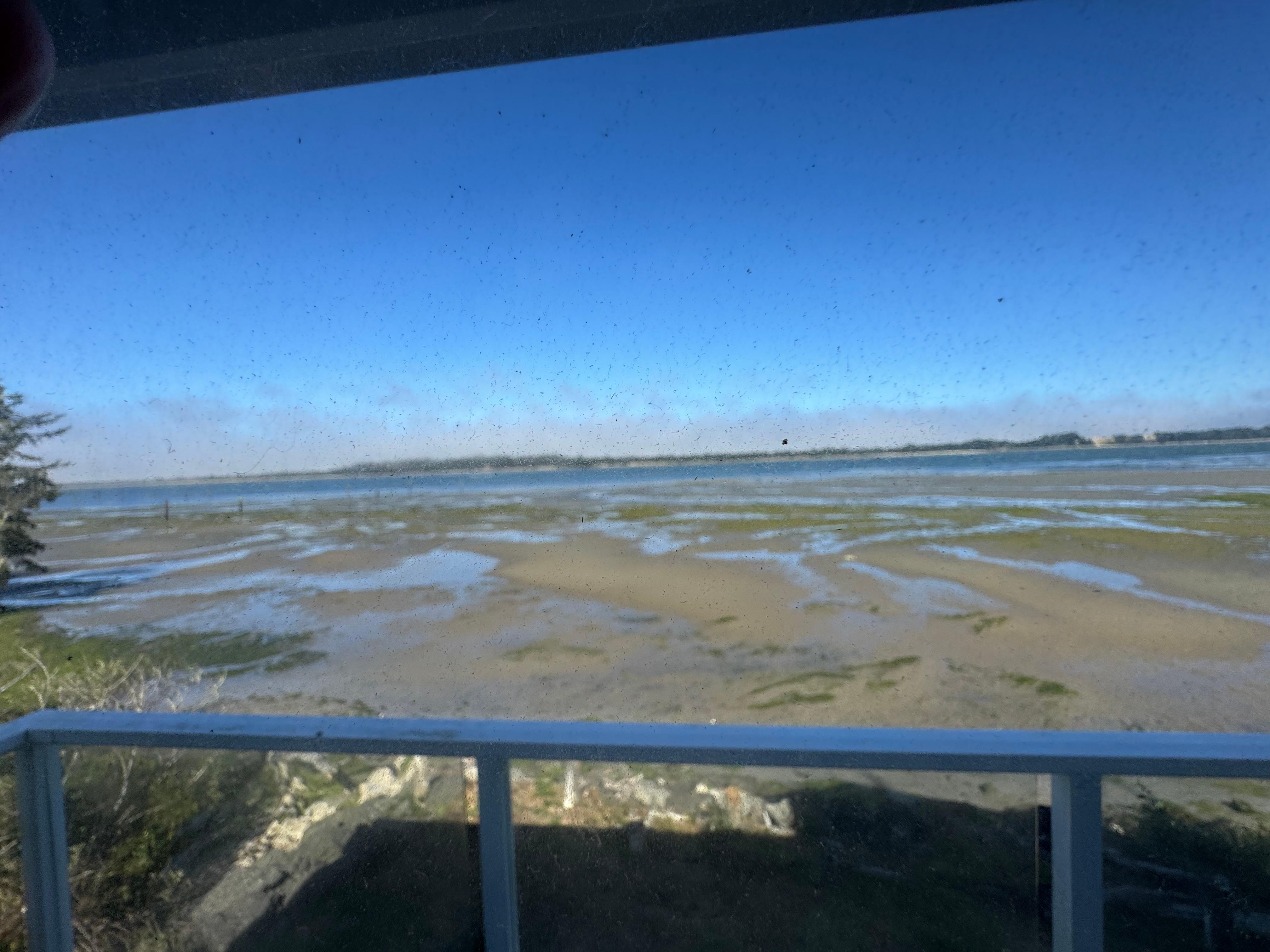 Good view! Opportunity to go clamming or exploring during low tide. 