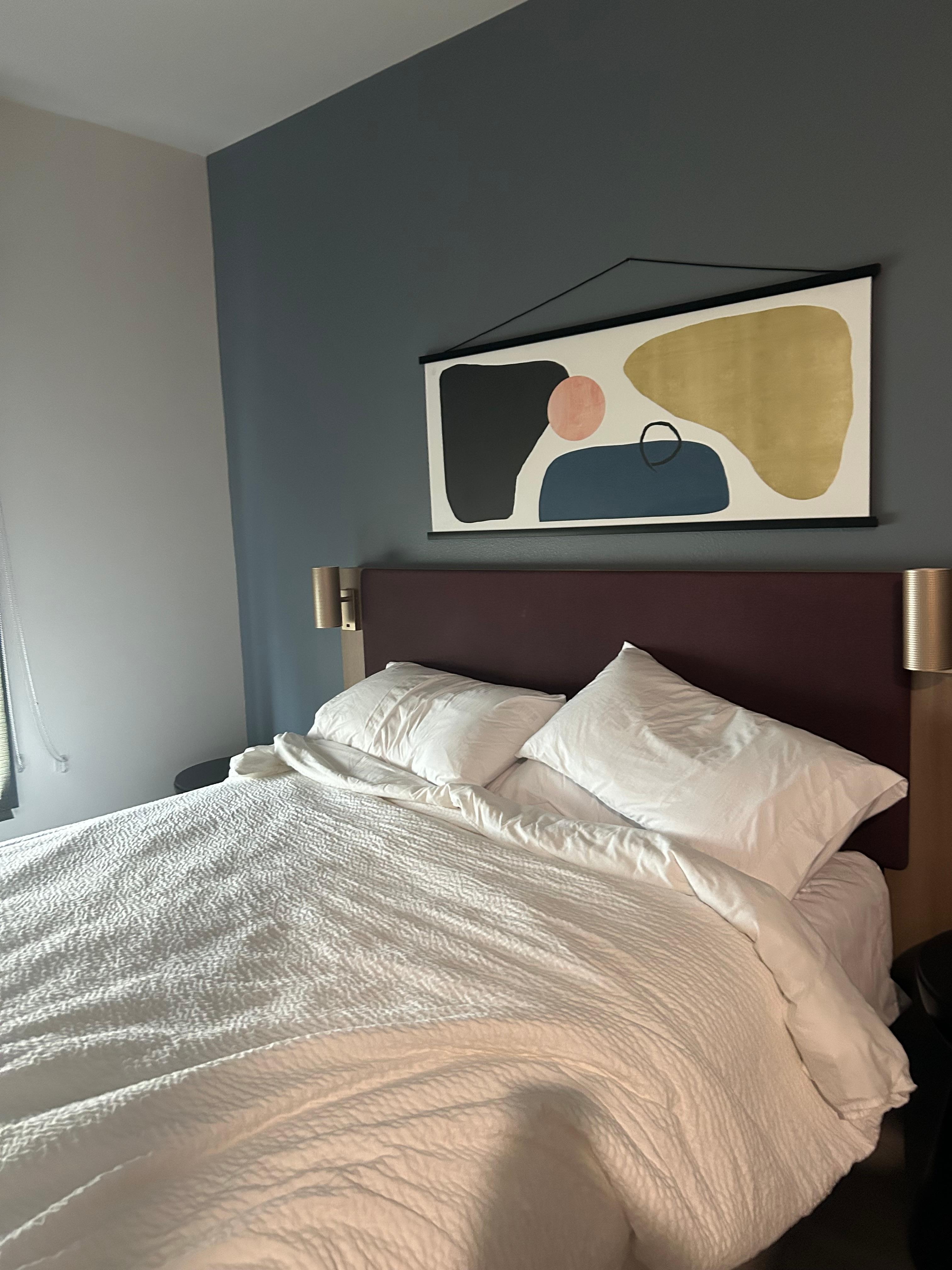 Comfortable bed and pillows  