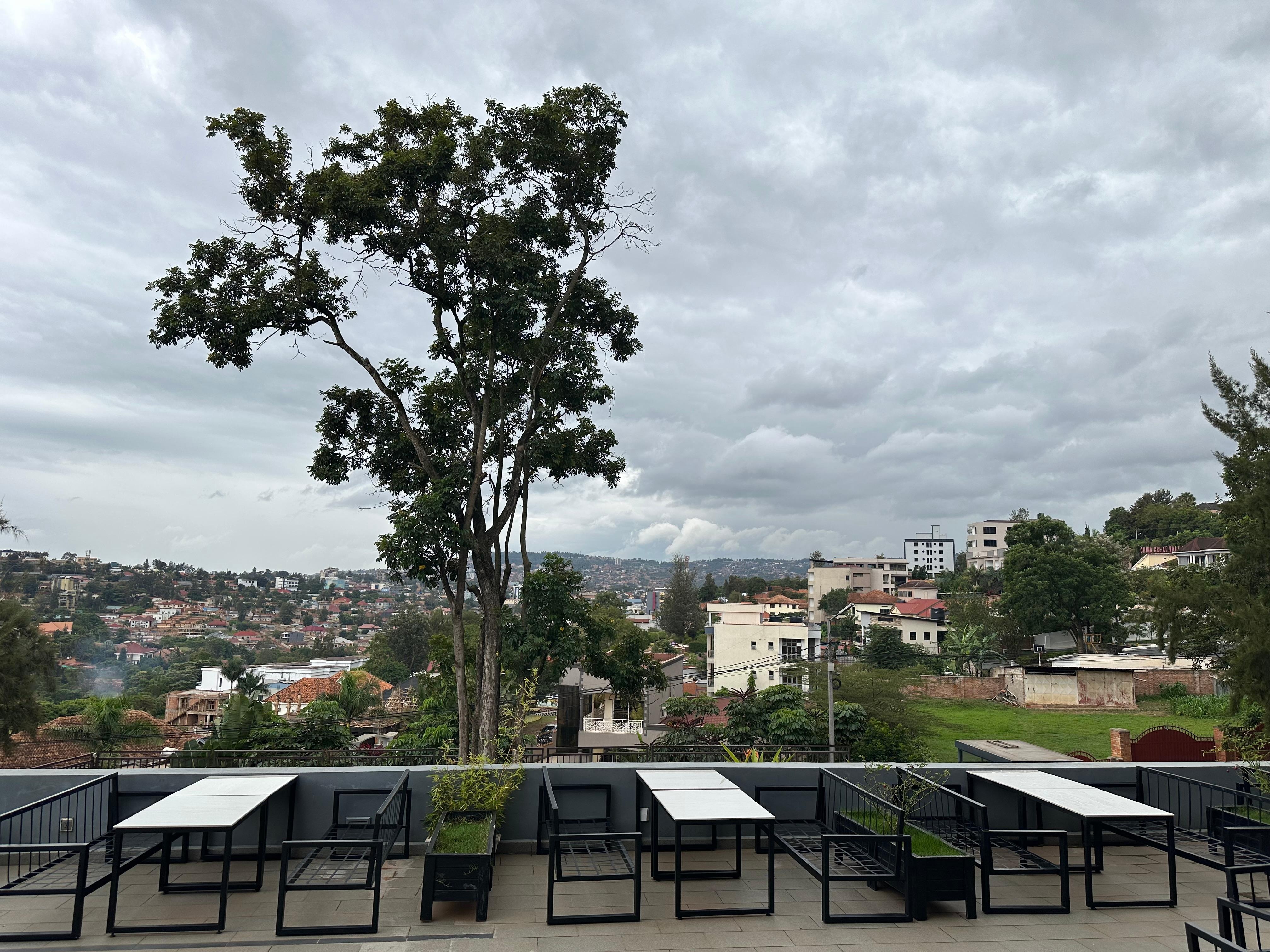 The outdoor seating at the restaurant 