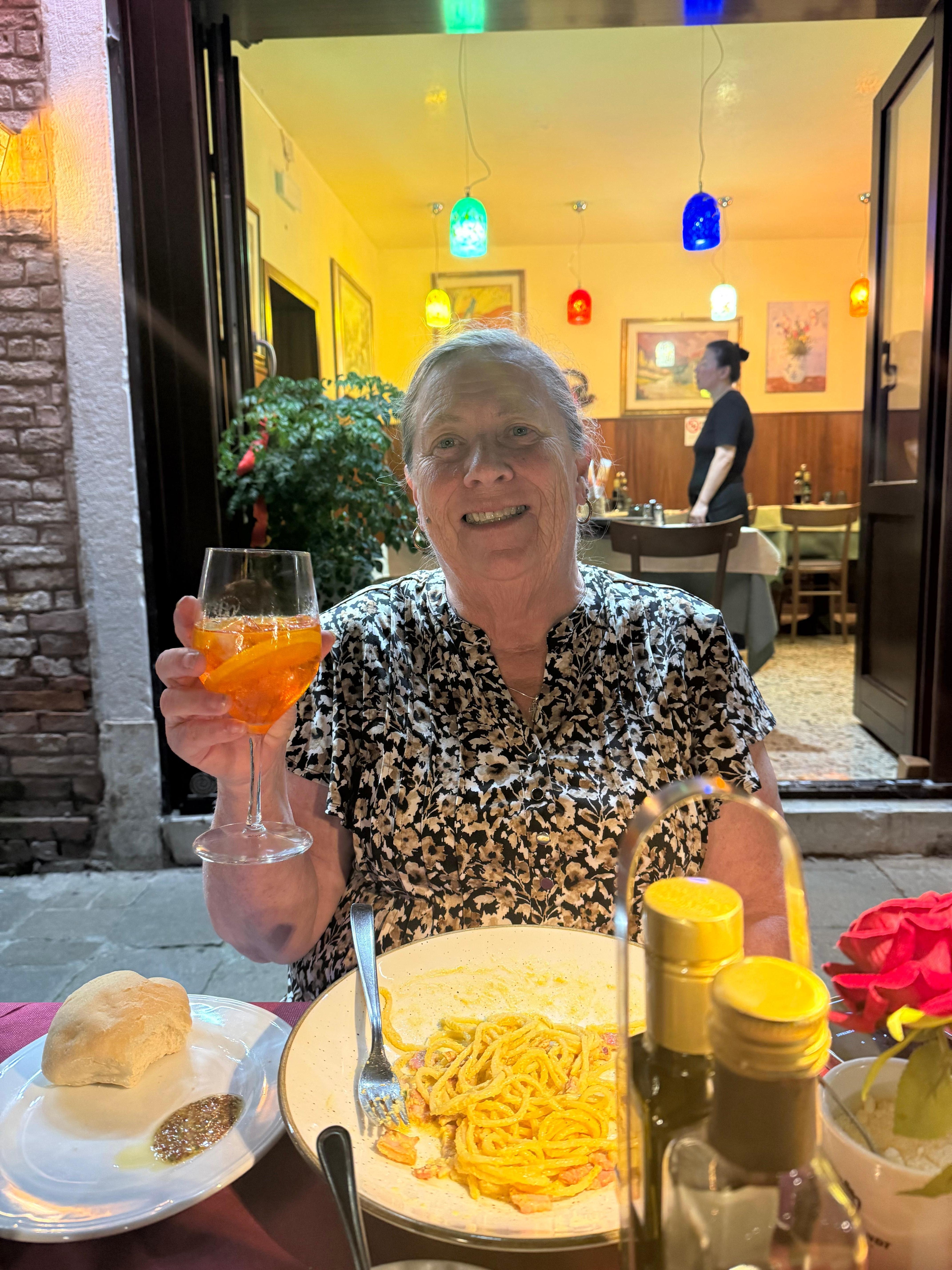 My friend Rose and I on our first dinner