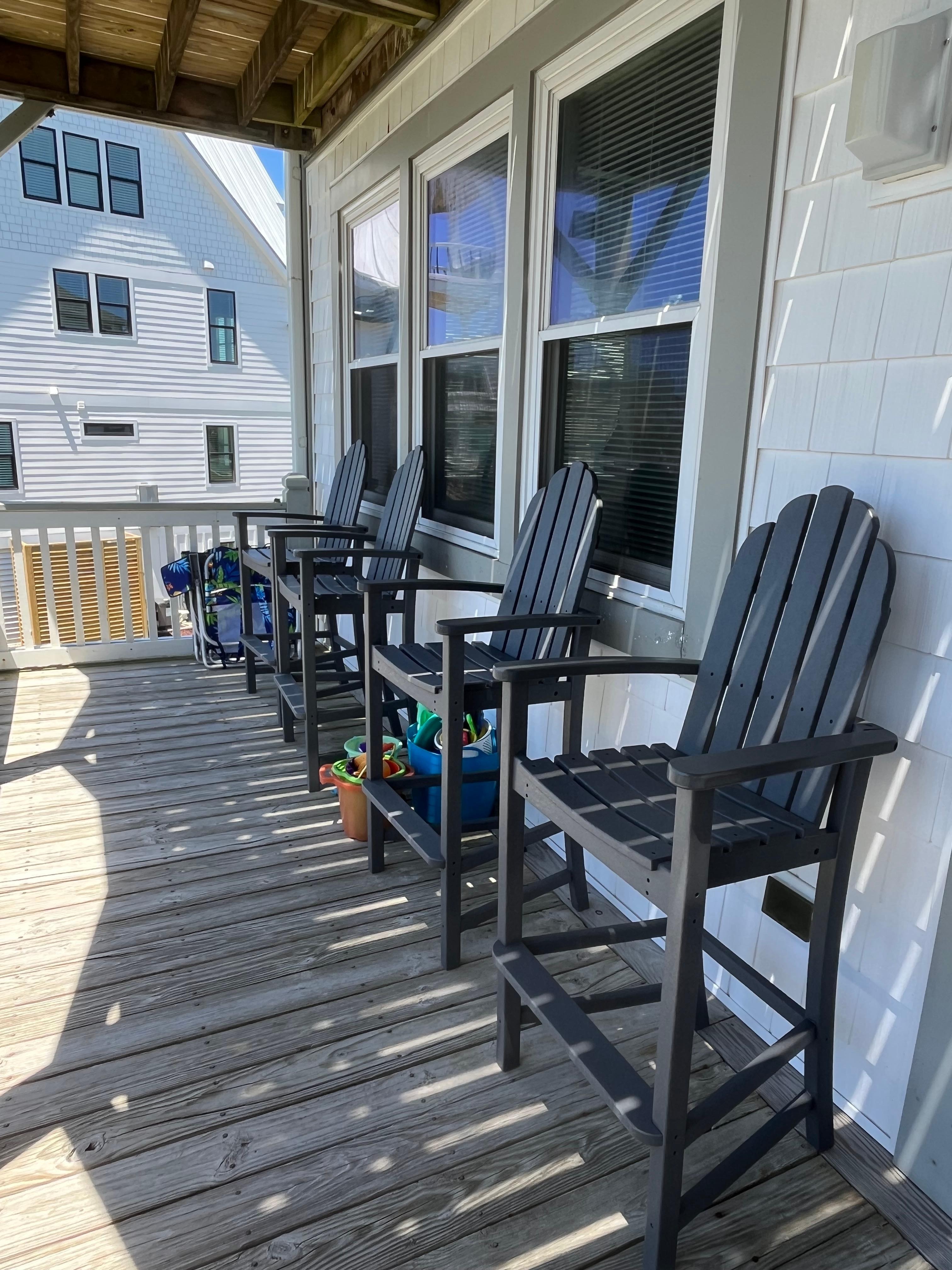A view of the ocean side deck