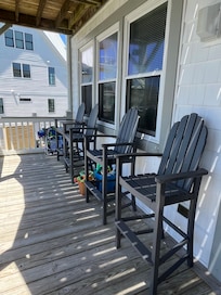 A view of the ocean side deck