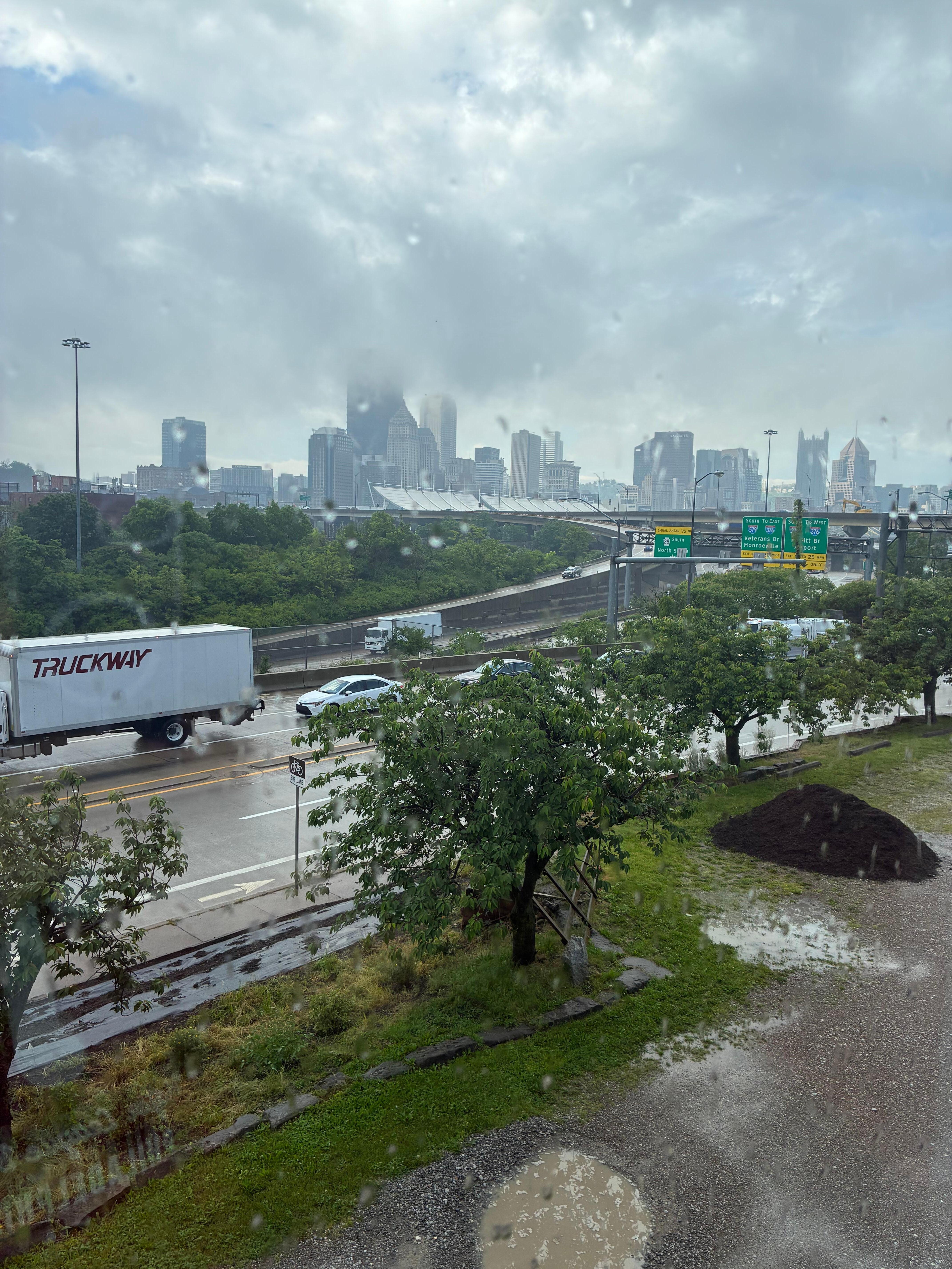 View from our window during a rain storm