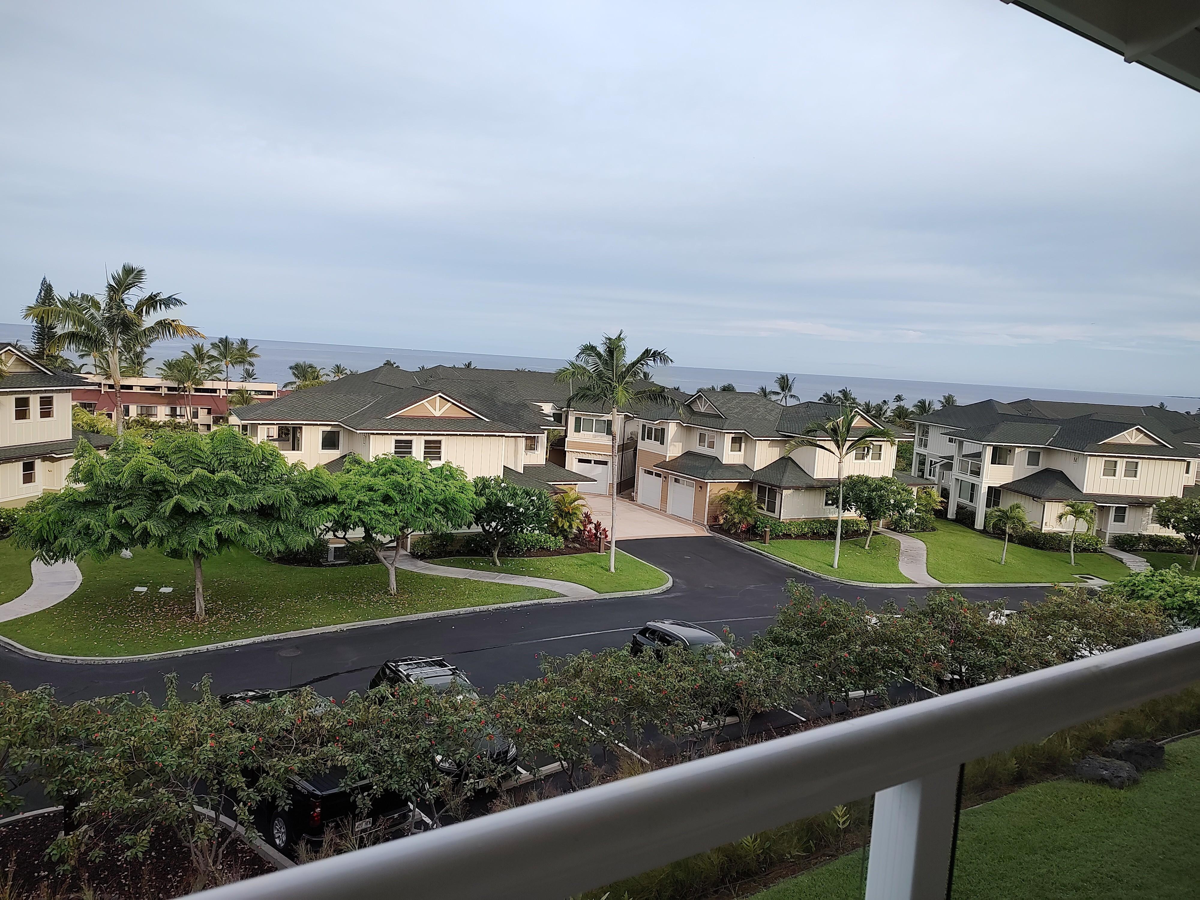 View from upper balcony in the morning - sunsets at night.