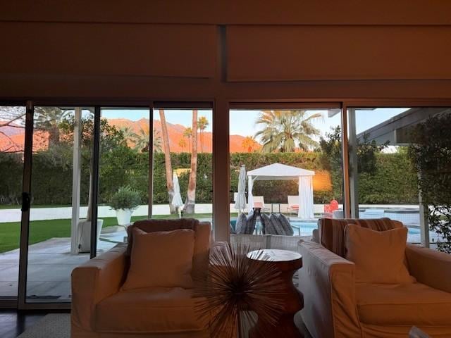 View while seating in the living room