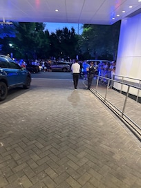 The crowd they were having to deal with.