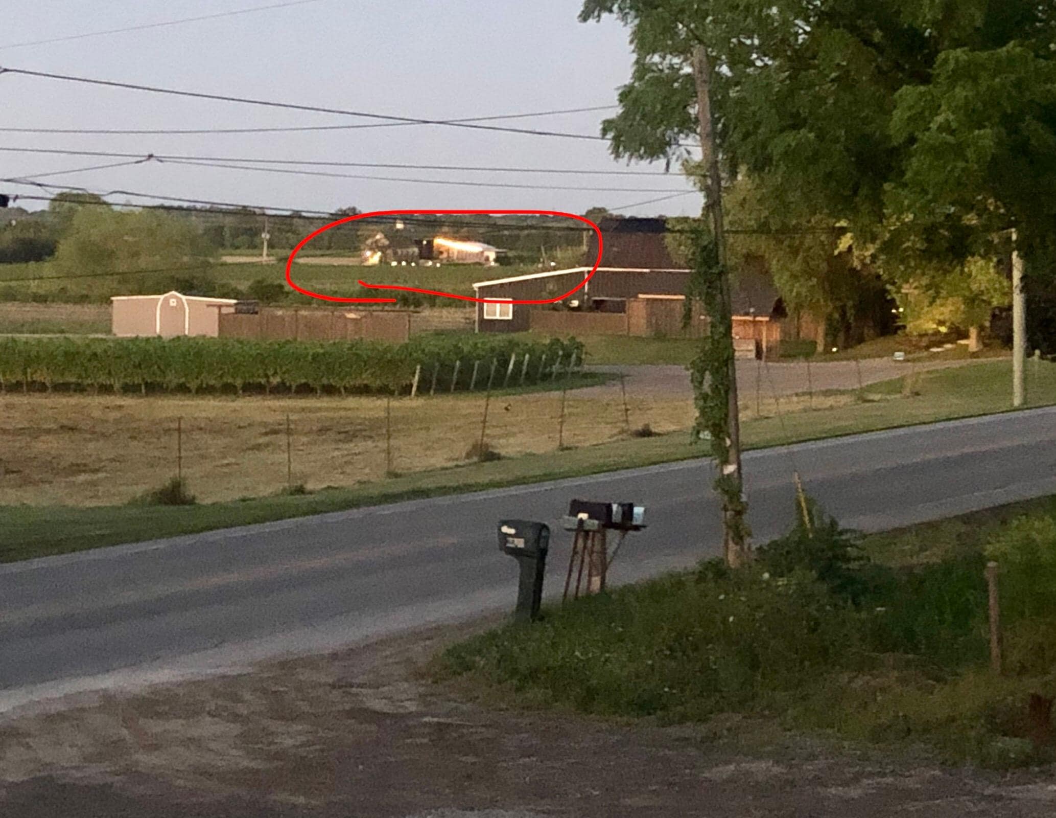 The wedding venue in the distance. We walked home.